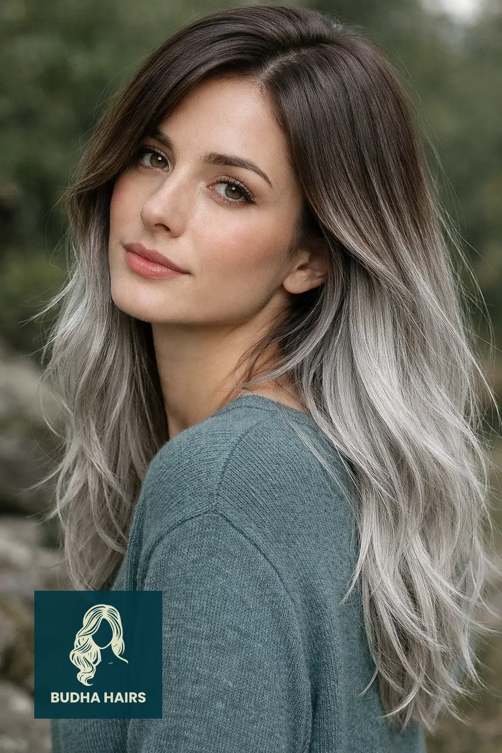 30 Best Brown Hair with Silver Highlights Ideas for 2026 25 Smokey Cedar with Silver Balayage-Ombré