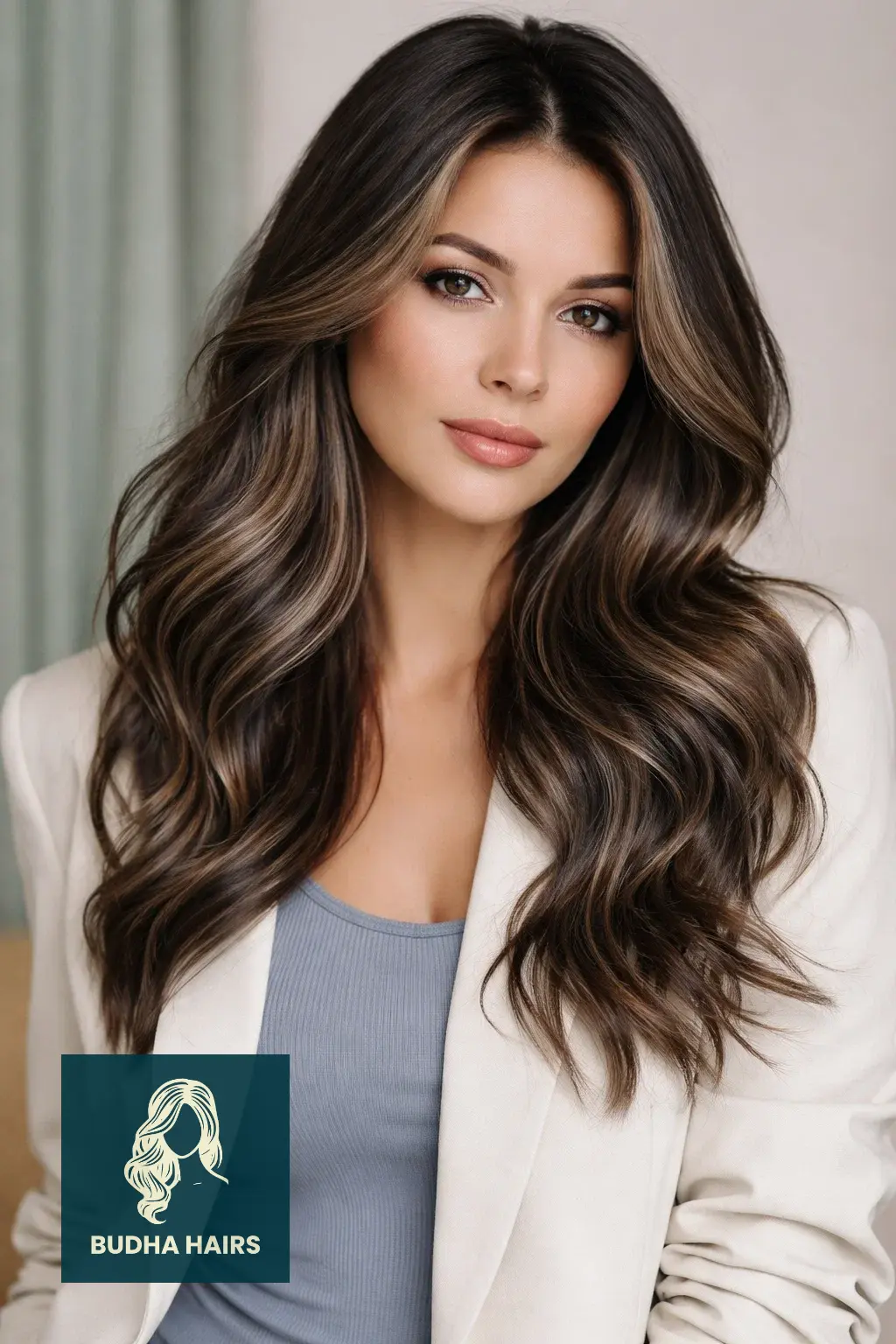 30 Winter Balayage Ideas for Brunettes with Cozy, Dark Tones 18 Smokey Taupe and Charcoal Balayage on Dark Brown
