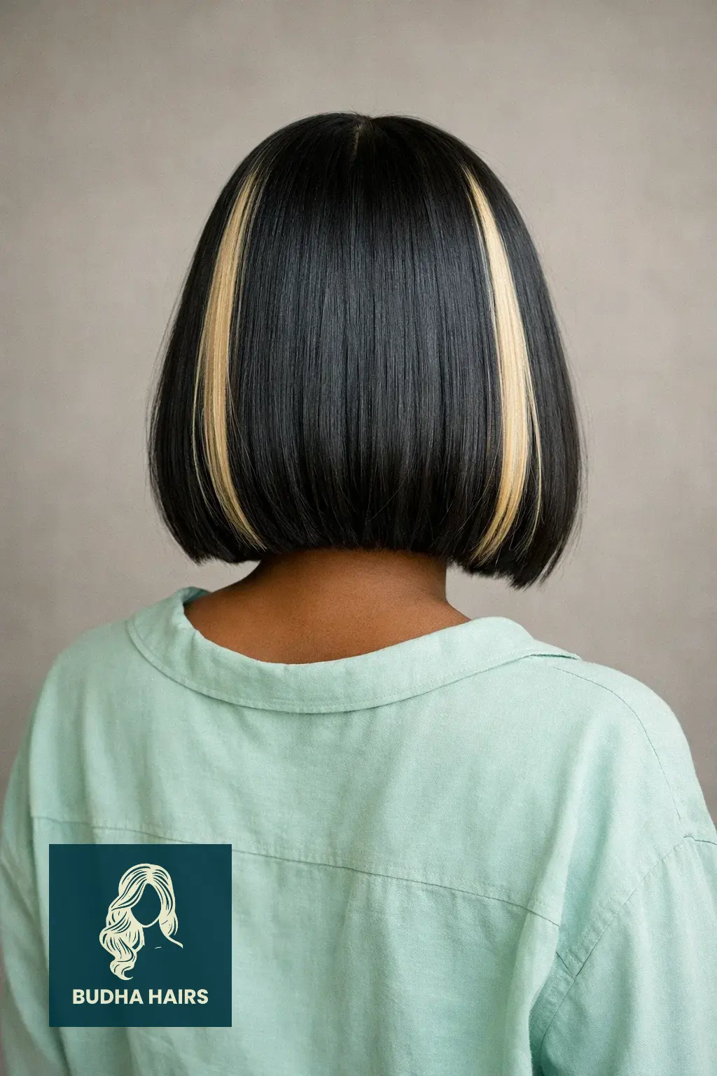 Middle Part Hairstyles for Black Women: 30 Best Trendy Styles 27 Straight Bob with Blonde Face-Framing Streaks