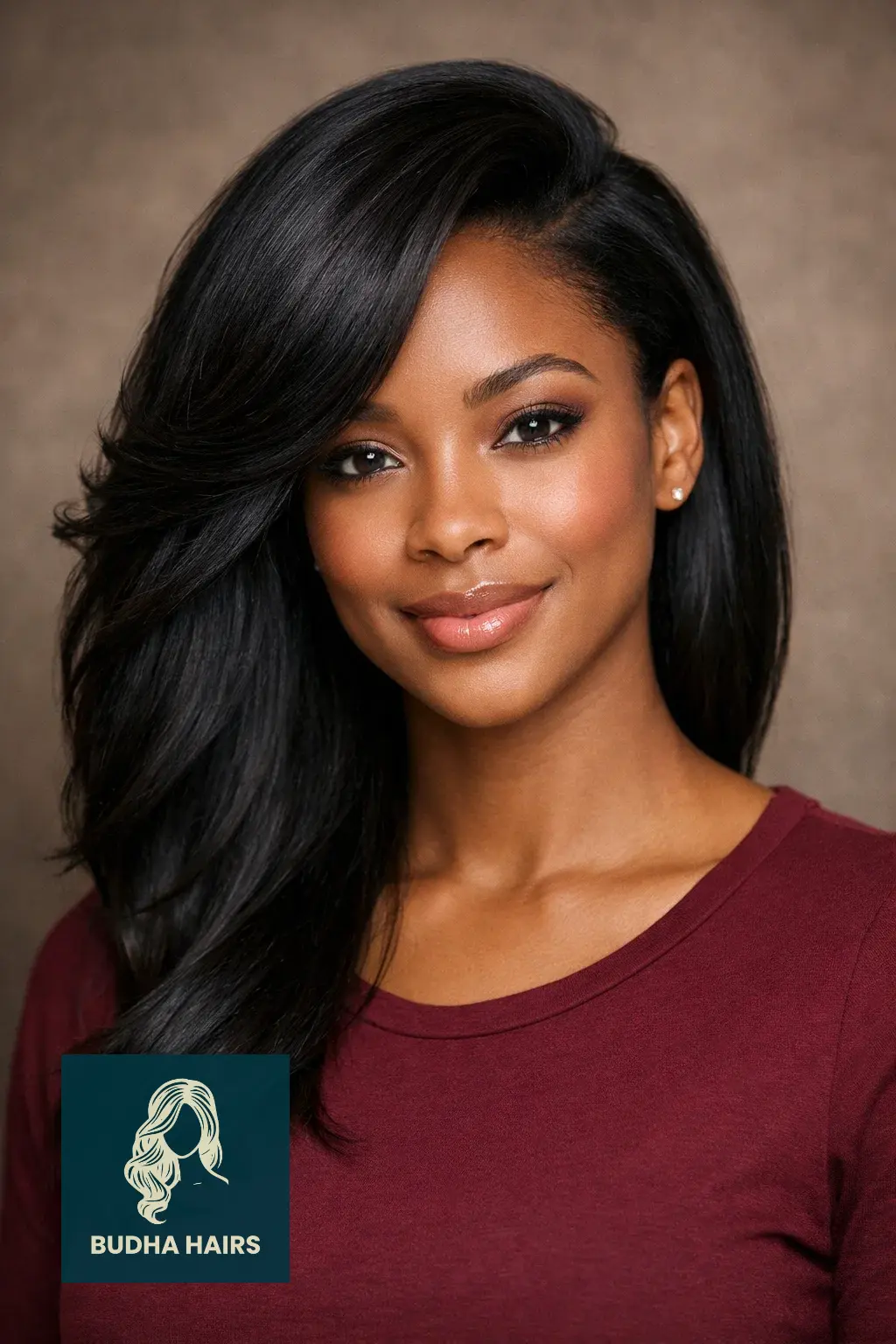 30 Straight Hairstyles for Black Women That Look Sleek 13 Straight Hair with a Voluminous Side Sweep