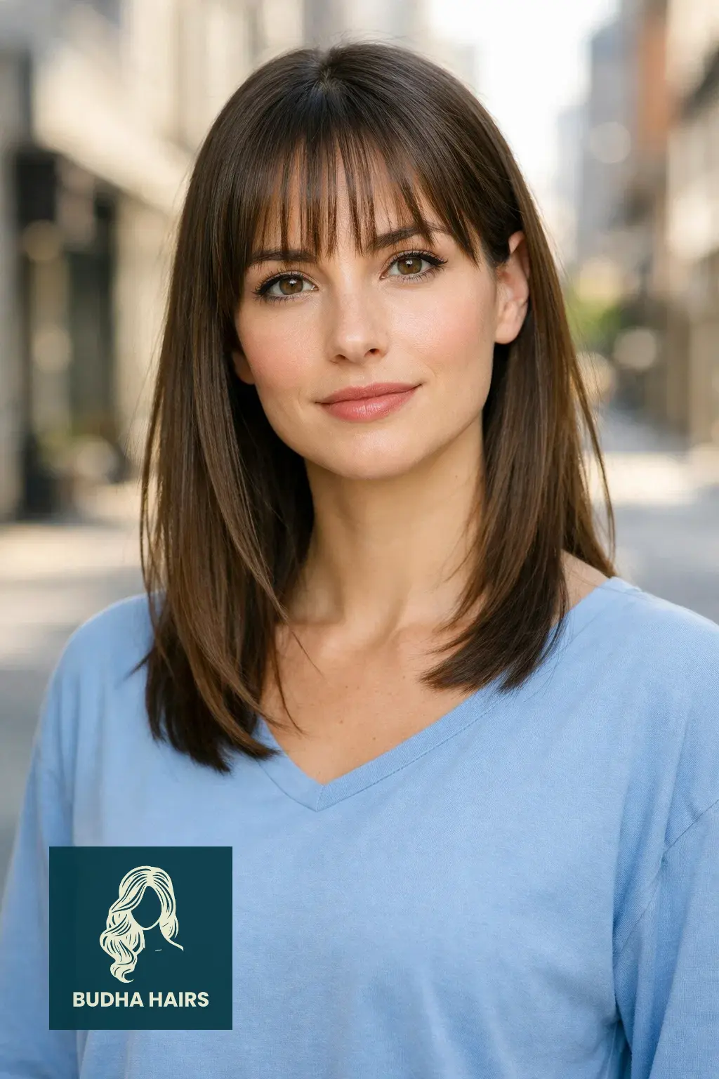 30 Elegant Hairstyles with Bangs: Stunning Formal Looks for 2026 9 Straight and Sleek with See-Through Bangs