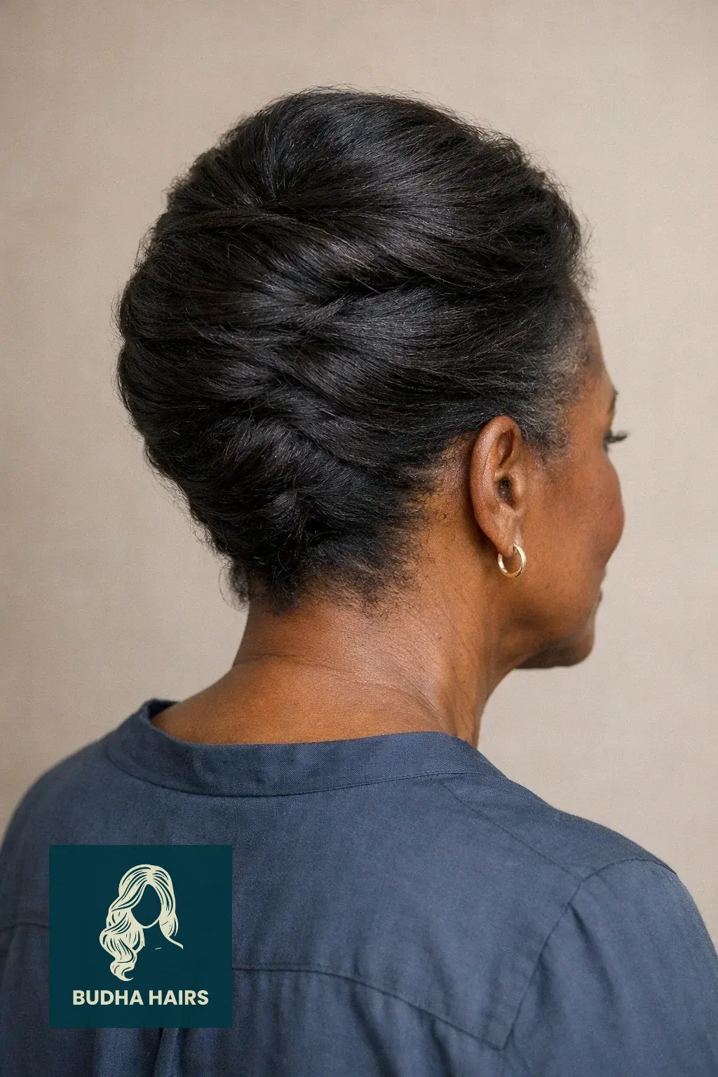 25 Easy and Elegant Updo Hairstyles for Older Black Women 4 Textured French Roll