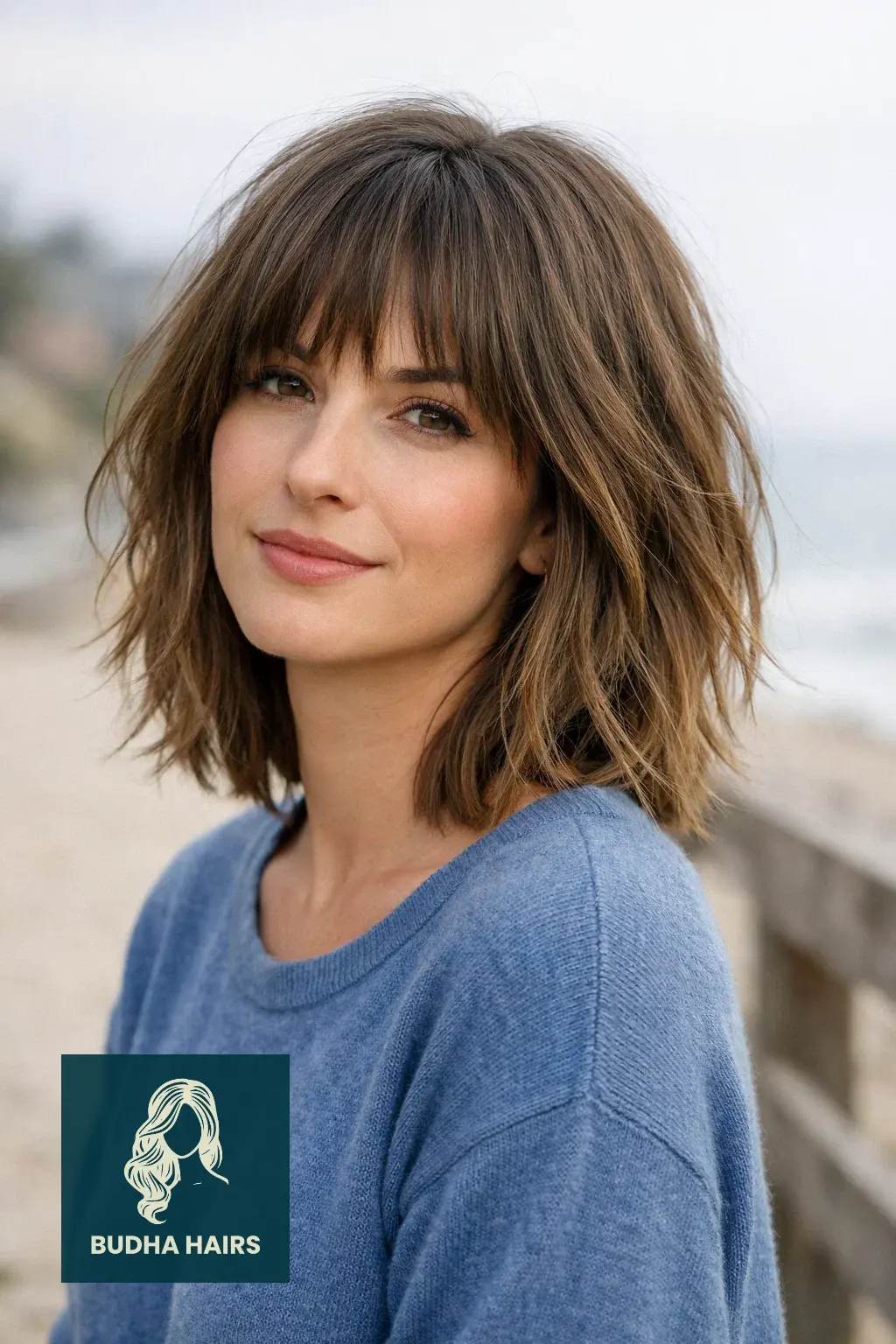 35 Best Bob Hairstyles with Bangs to Try Now 5 Textured Long Bob (Lob) with Shaggy Bangs