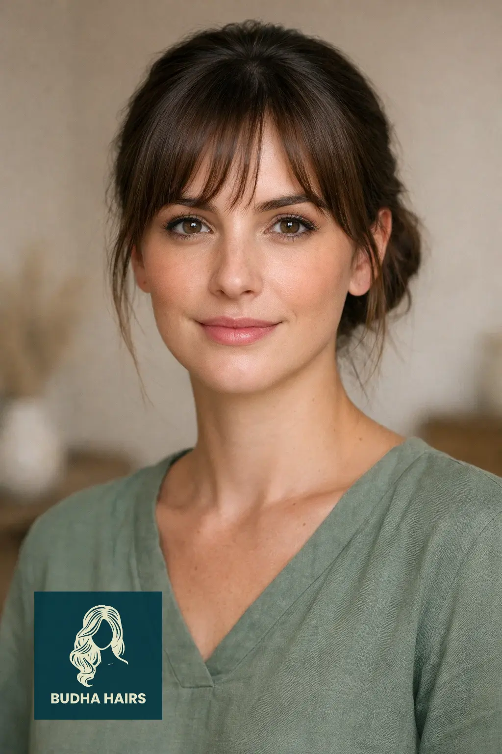 30 Elegant Hairstyles with Bangs: Stunning Formal Looks for 2026 25 Textured Low Bun with Wispy Bangs