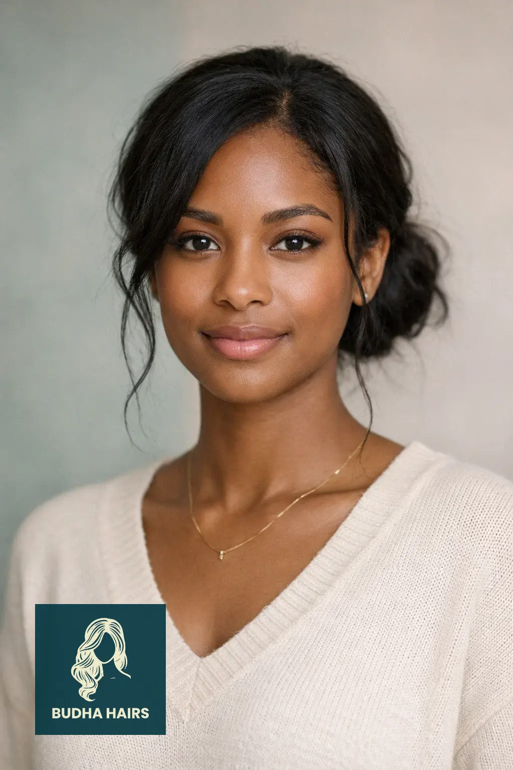 30 Chic Elegant Hairstyles for Black Women That Exude Confidence 20 Textured Low Bun with Wispy Tendrils