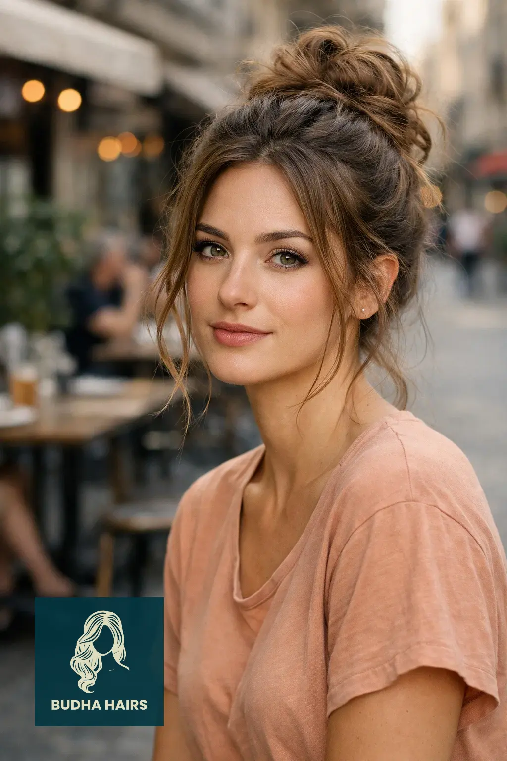 30 Bridal Shower Hairstyles for the Bride That Look Stunning 6 Textured Messy Bun with Face-Framing Tendrils