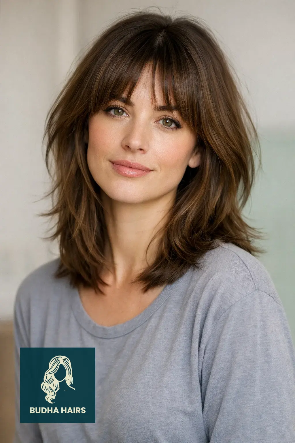 30 Face Framing Layers with Bangs That Add Soft Texture 24 Textured Mid-Length Cut with Bardot Bangs