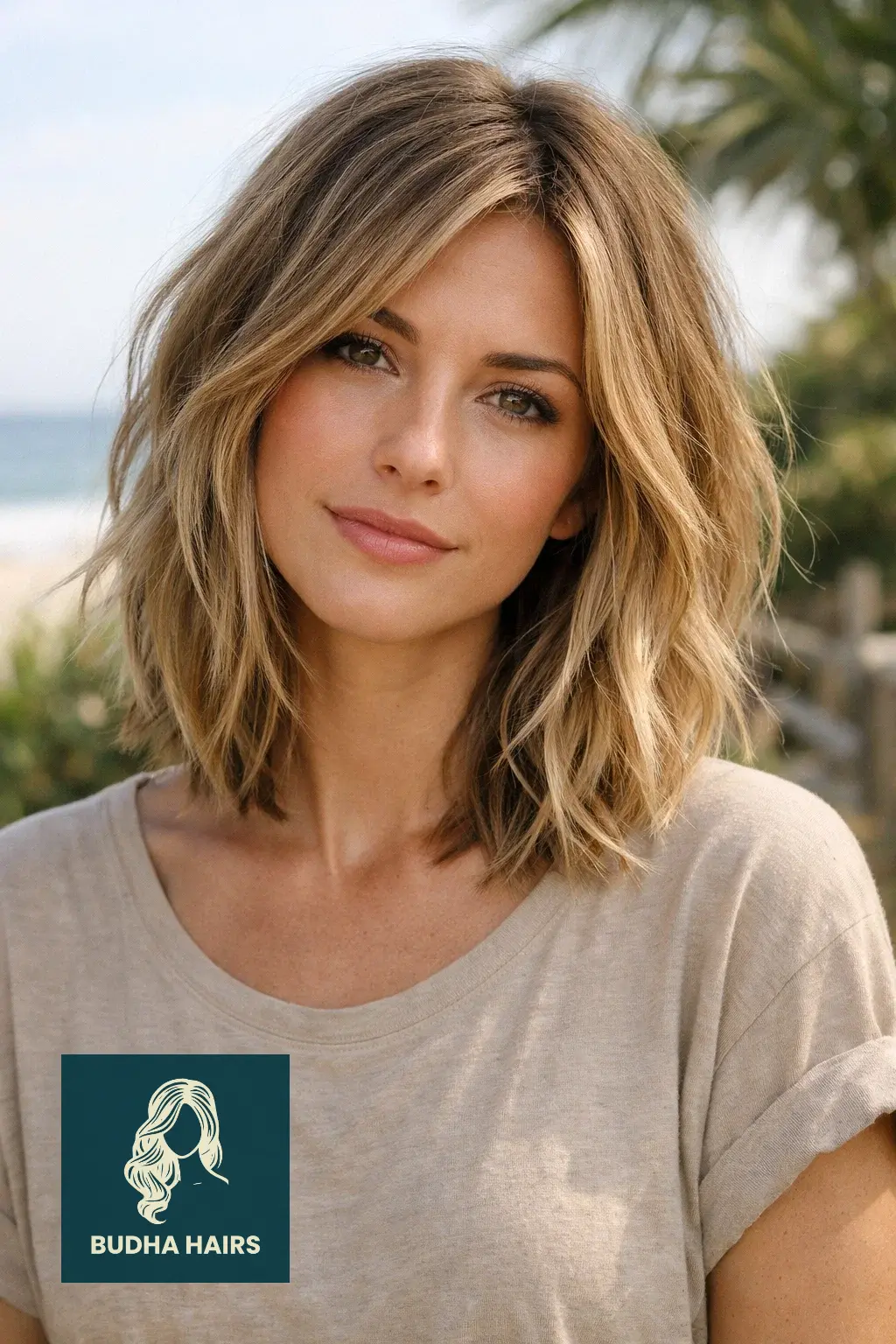 30 Cute Lob Hairstyles for Thin Hair 20 The "Beachwood" Lob with Beige Tones