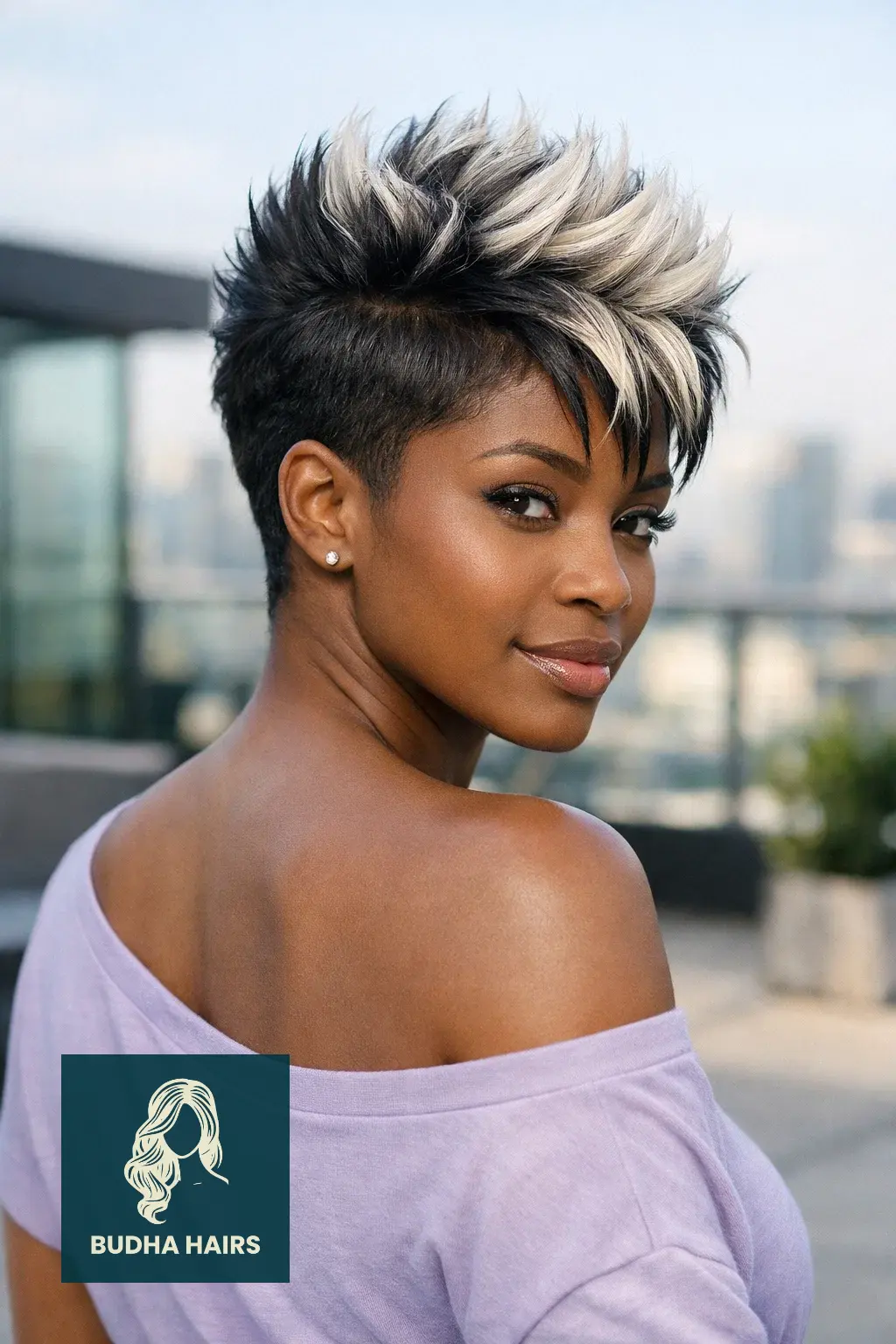 30 Pixie Hairstyles for Black Women That Look Stunning 20 The "Faux-Hawk" with Platinum Tips