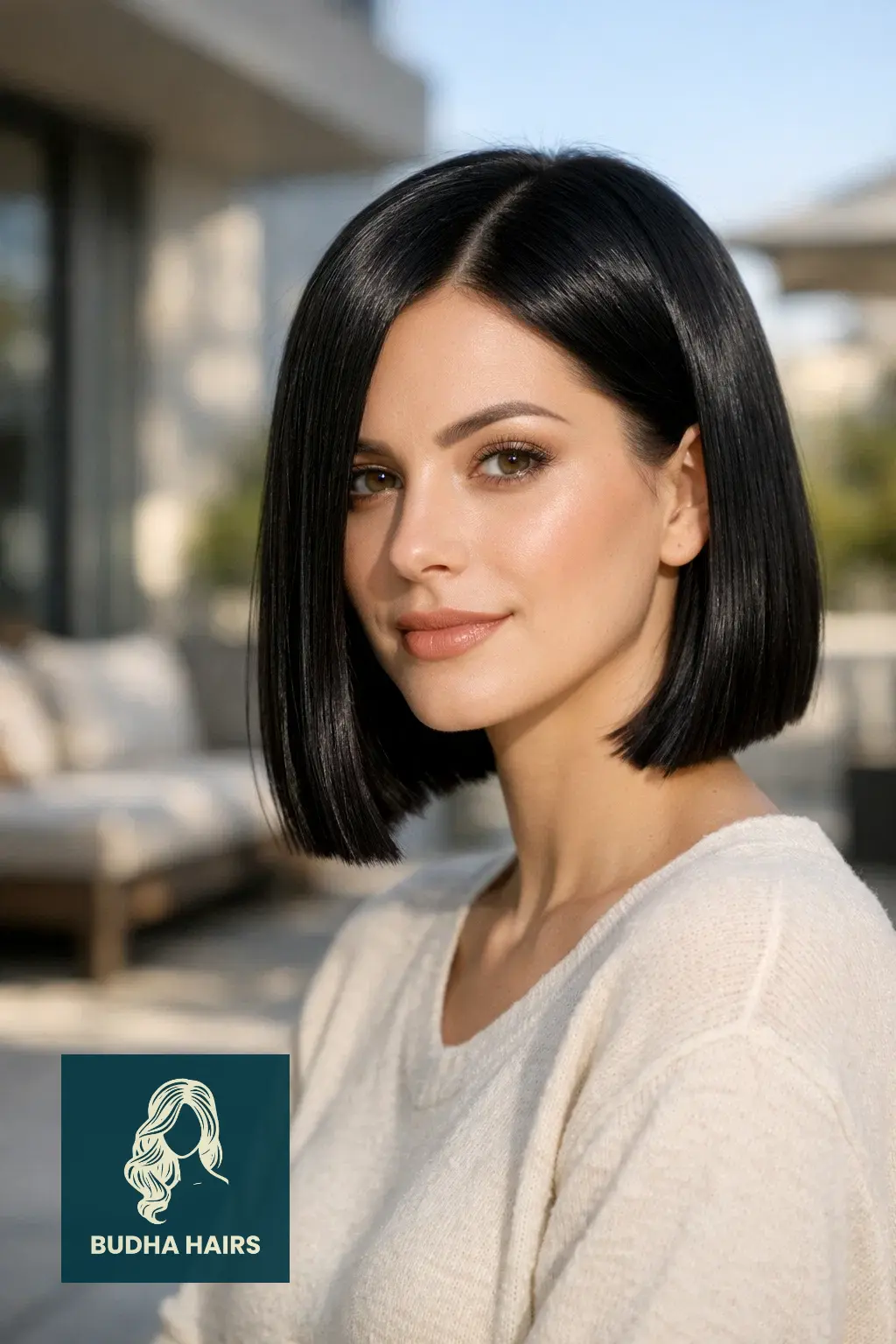 30 Straight Hairstyles That Look Sleek and Stylish 15 The "Glass Hair" Mid-Neck Bob