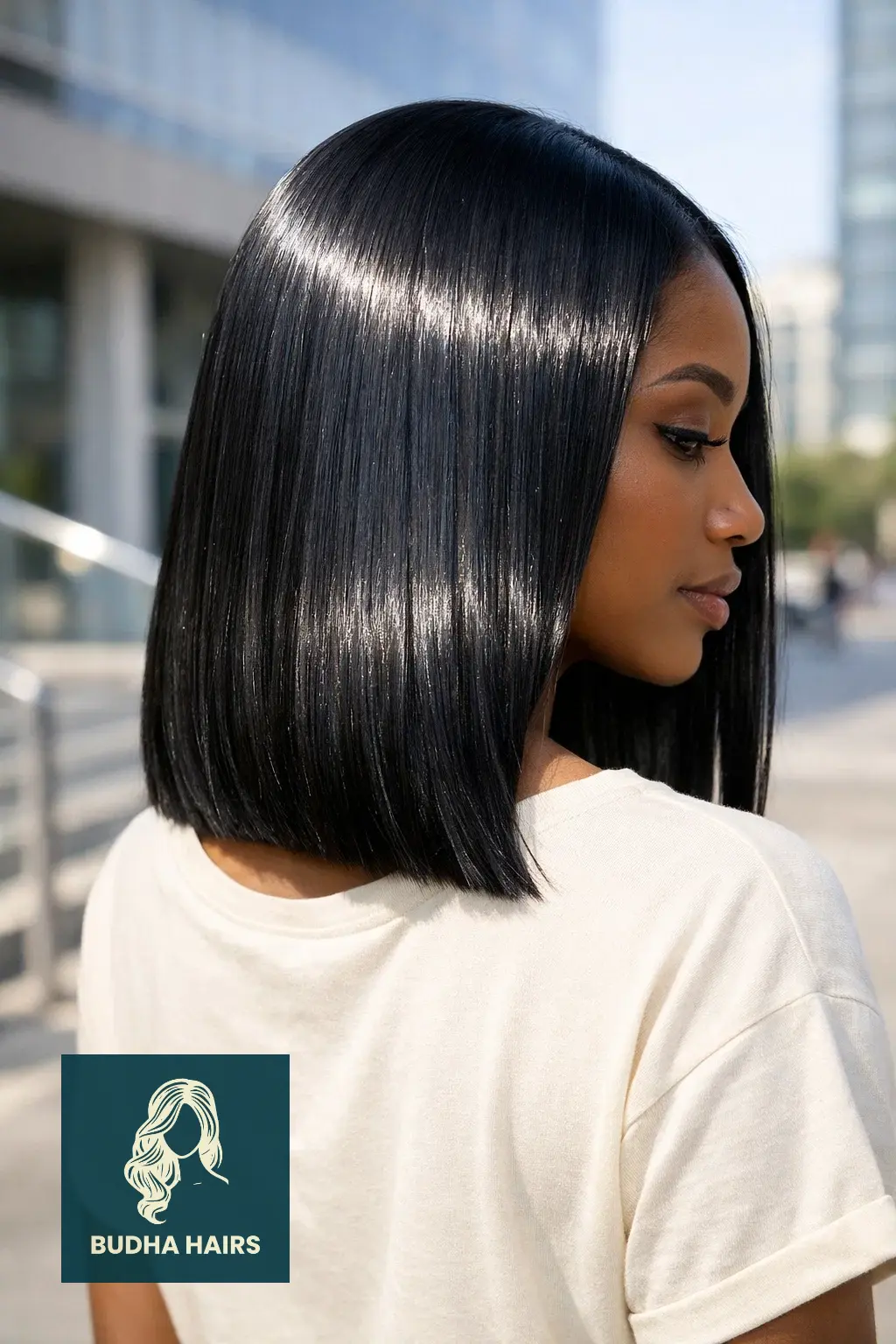 30 Straight Hairstyles for Black Women That Look Sleek 16 The "Glass Hair" Straight Cut