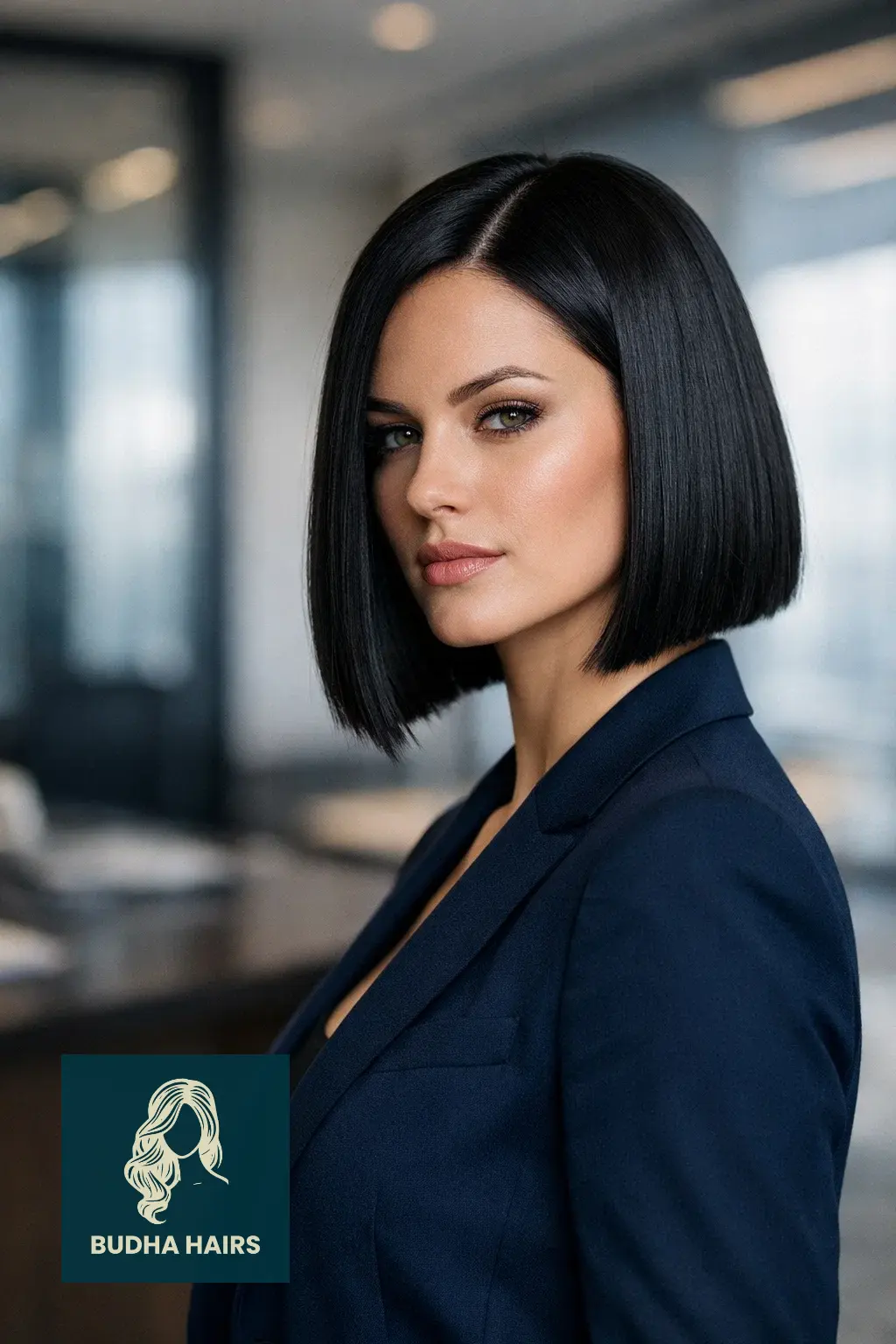 30 Straight Hairstyles That Look Sleek and Stylish 11 The "Power Straight" Power Suit Bob