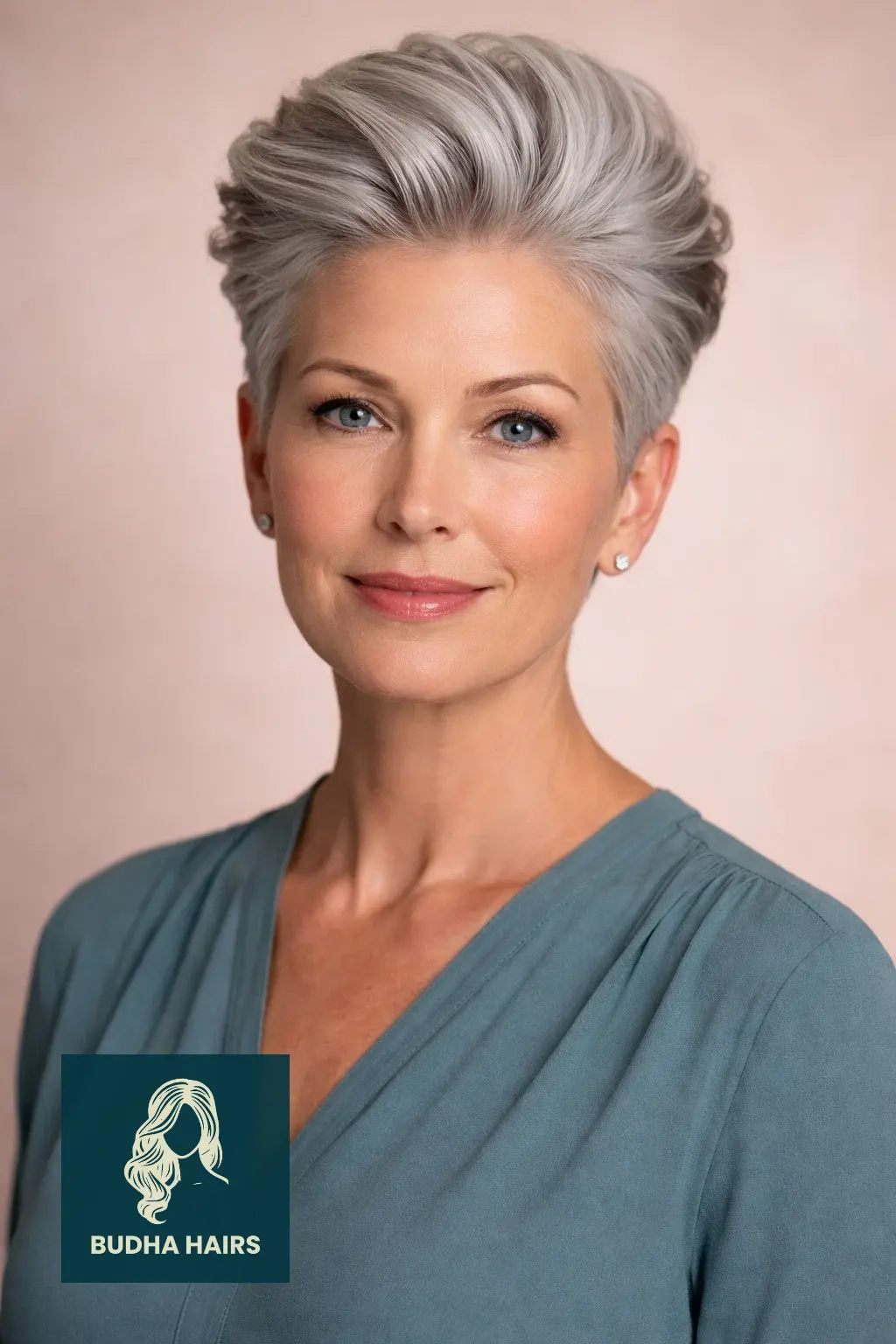 30 Short Hairstyles for Women Over 50 With Gray Hair That Look Chic 21 The Silver Pompadour with Tapered Sides
