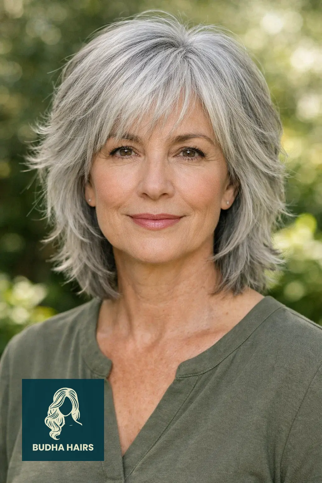 30 Short Hairstyles for Women Over 50 With Gray Hair That Look Chic 17 The "Silver Shag" for Thick Hair