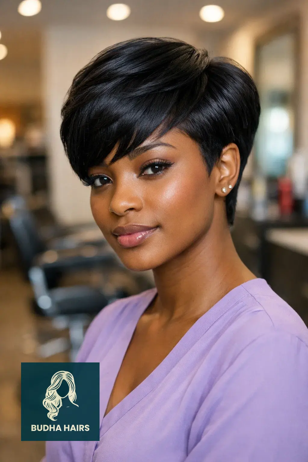 30 Pixie Hairstyles for Black Women That Look Stunning 15 The "Stacked" Silk-Press Pixie