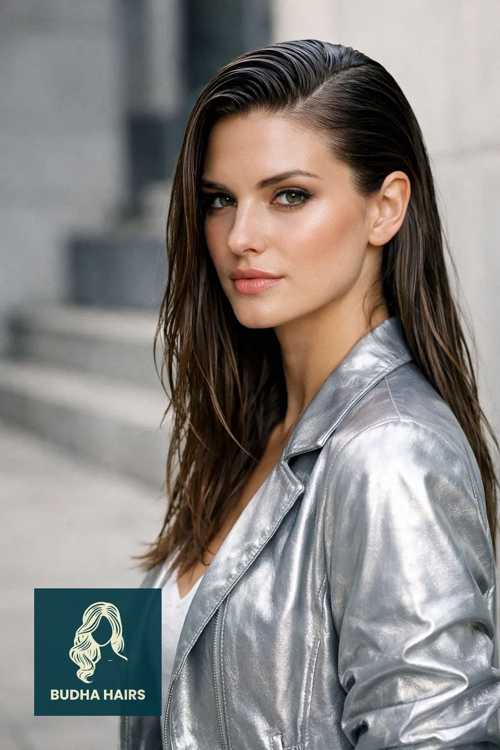20 Gorgeous Side Part Hairstyles for Long Hair for Every Occasion 7 The "Wet Look" Deep Side Part