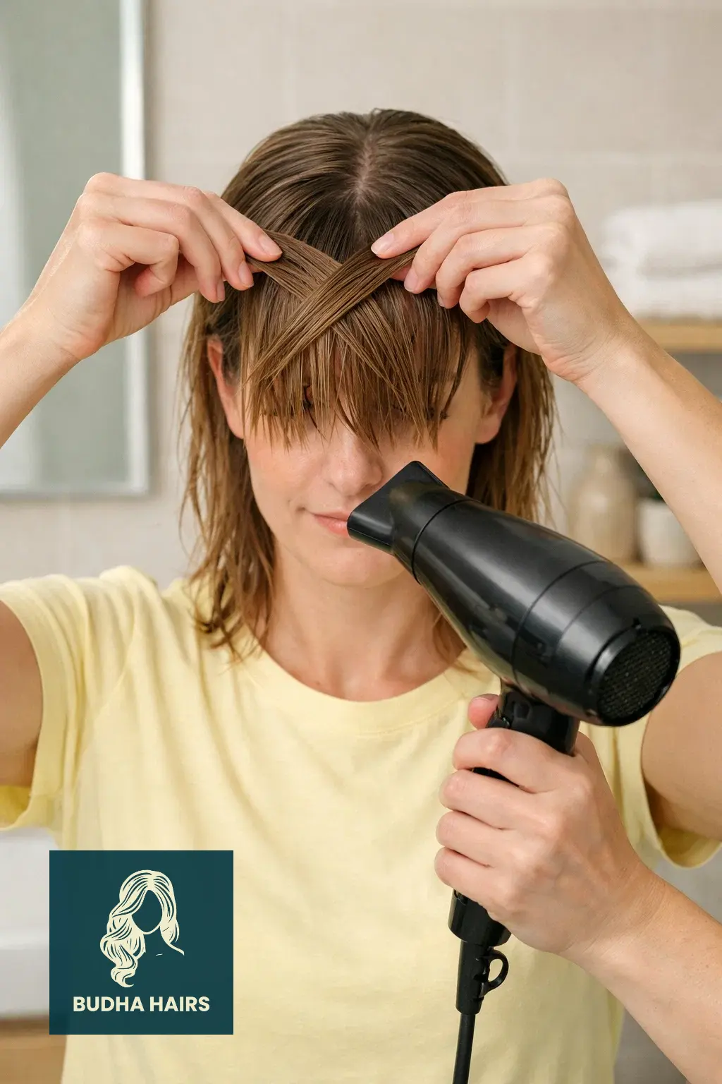 How to Keep Bangs from Splitting: 15 Expert Styling Tips 3 The "X" Drying Technique