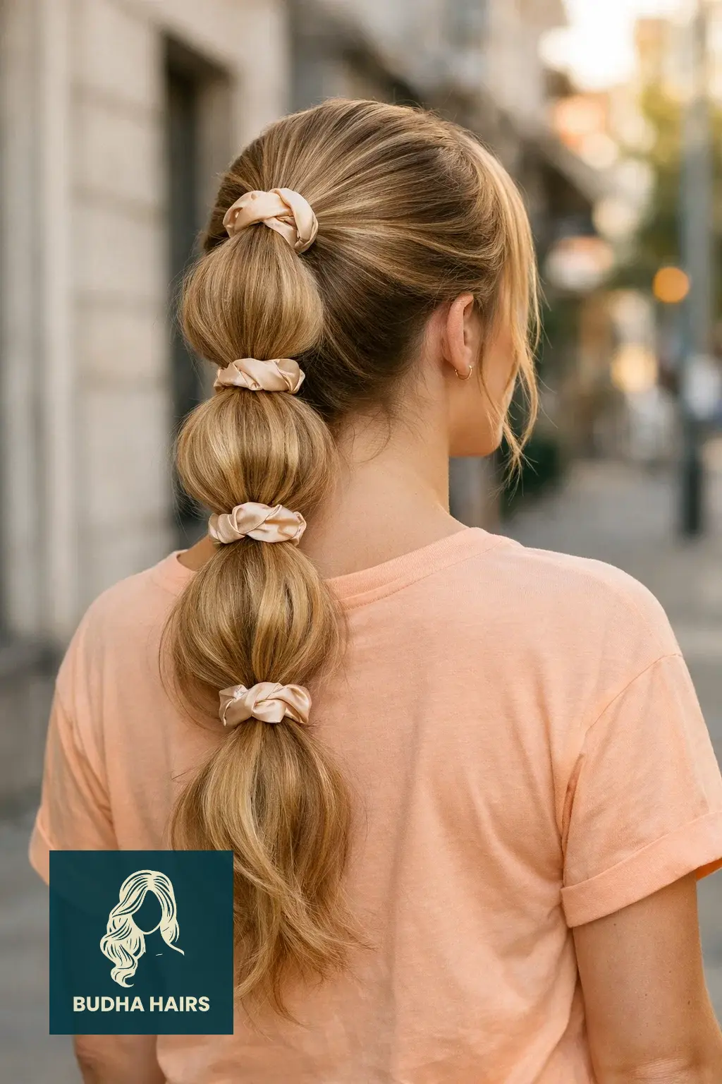 30 Bridal Shower Hairstyles for the Bride That Look Stunning 11 Trendy Bubble Ponytail with Silk Ties