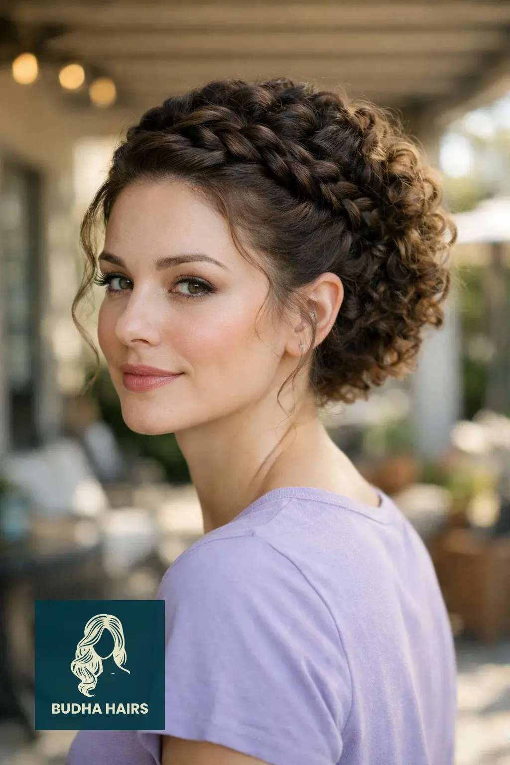 25 Chic Elegant Curly Hairstyles to Elevate Your Look 14 Twisted Crown Flat Twist Updo