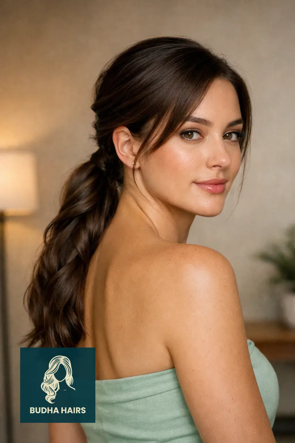 30 Stunning Prom Hairstyles for Strapless Dresses That Turn Heads 21 Twisted Low Ponytail