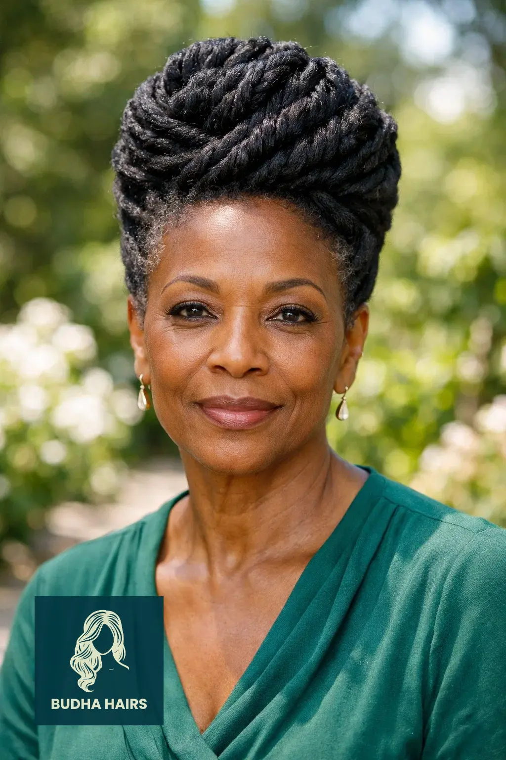 25 Easy and Elegant Updo Hairstyles for Older Black Women 9 Twisted Pompadour Updo