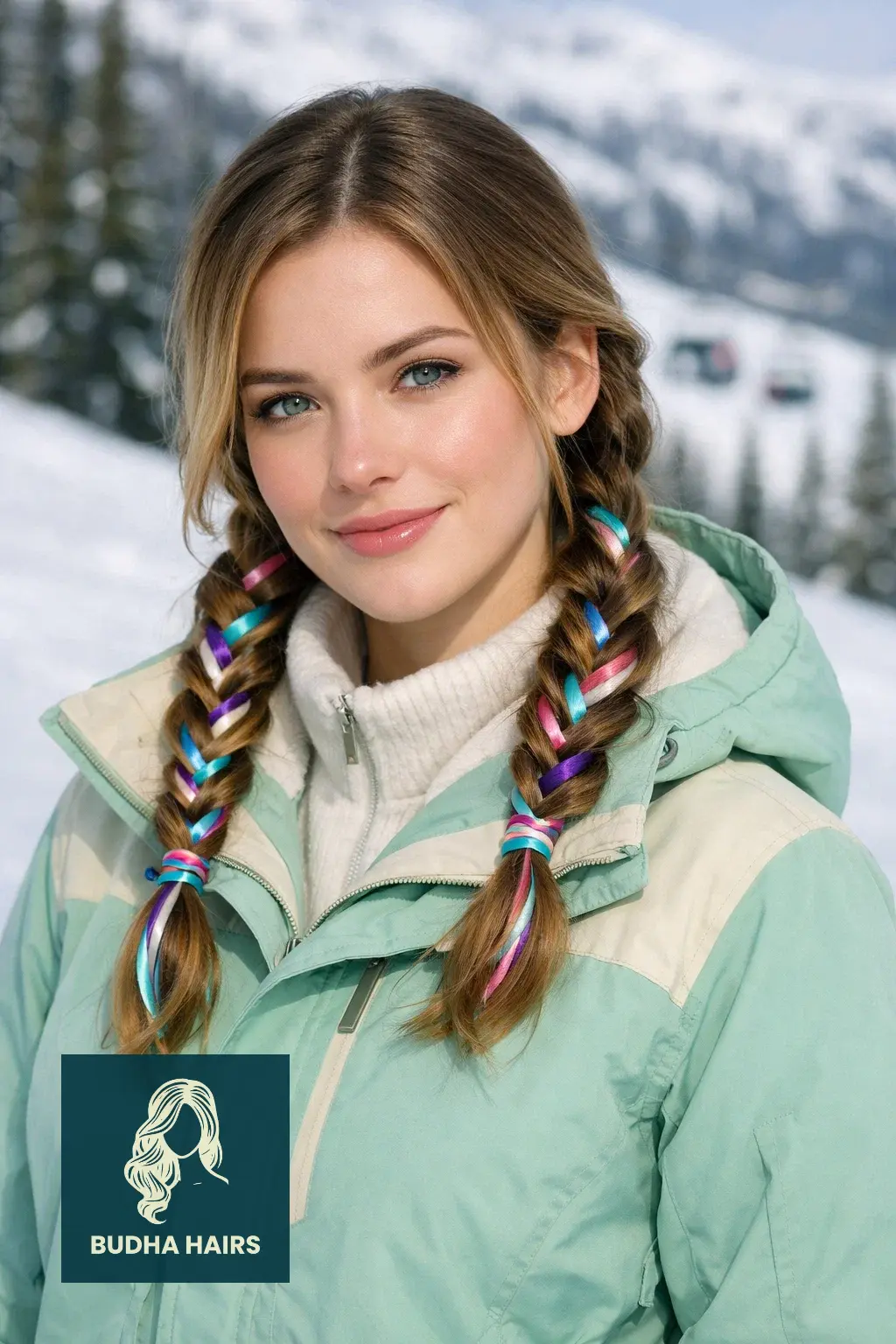30 Best Skiing Hairstyles to Wear Under a Helmet for 2026 26 "Twisted Ribbon" Low Pigtails