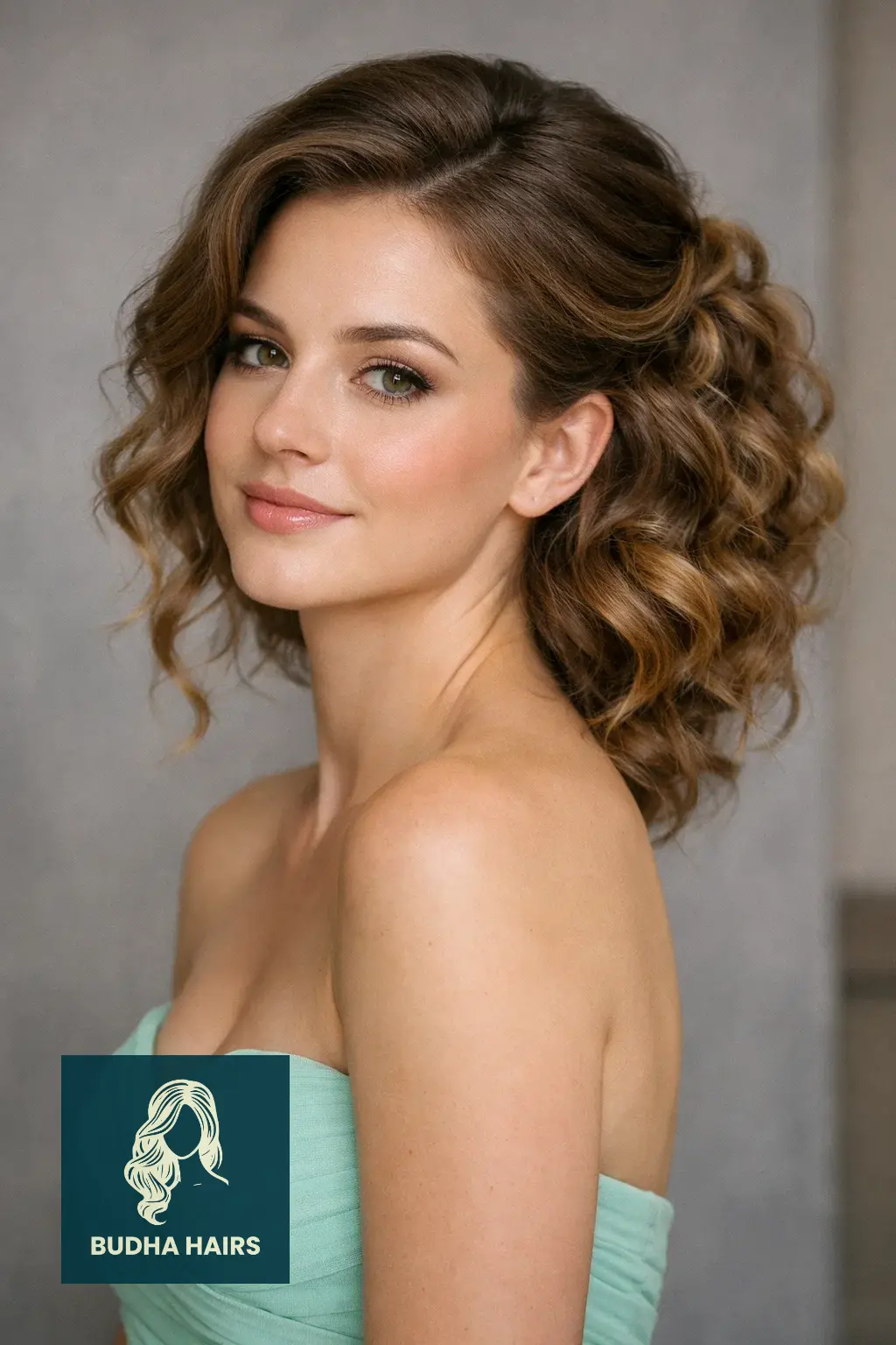 30 Stunning Prom Hairstyles for Strapless Dresses That Turn Heads 7 Voluminous Curls Pinned to One Side