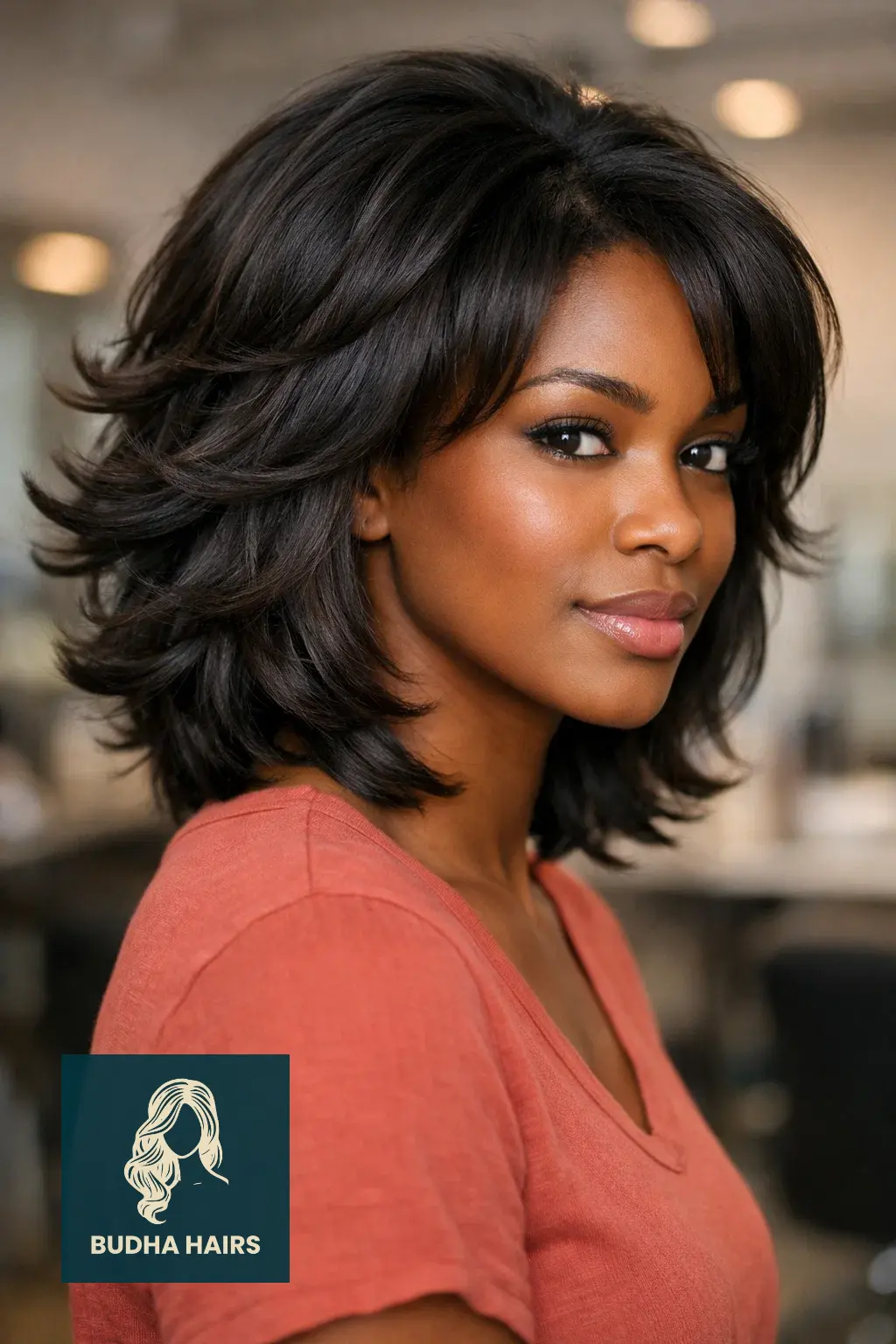 Feathered Hairstyles for Black Women: 30 Iconic & Modern Looks 6 Voluminous Feathered Flip-Out
