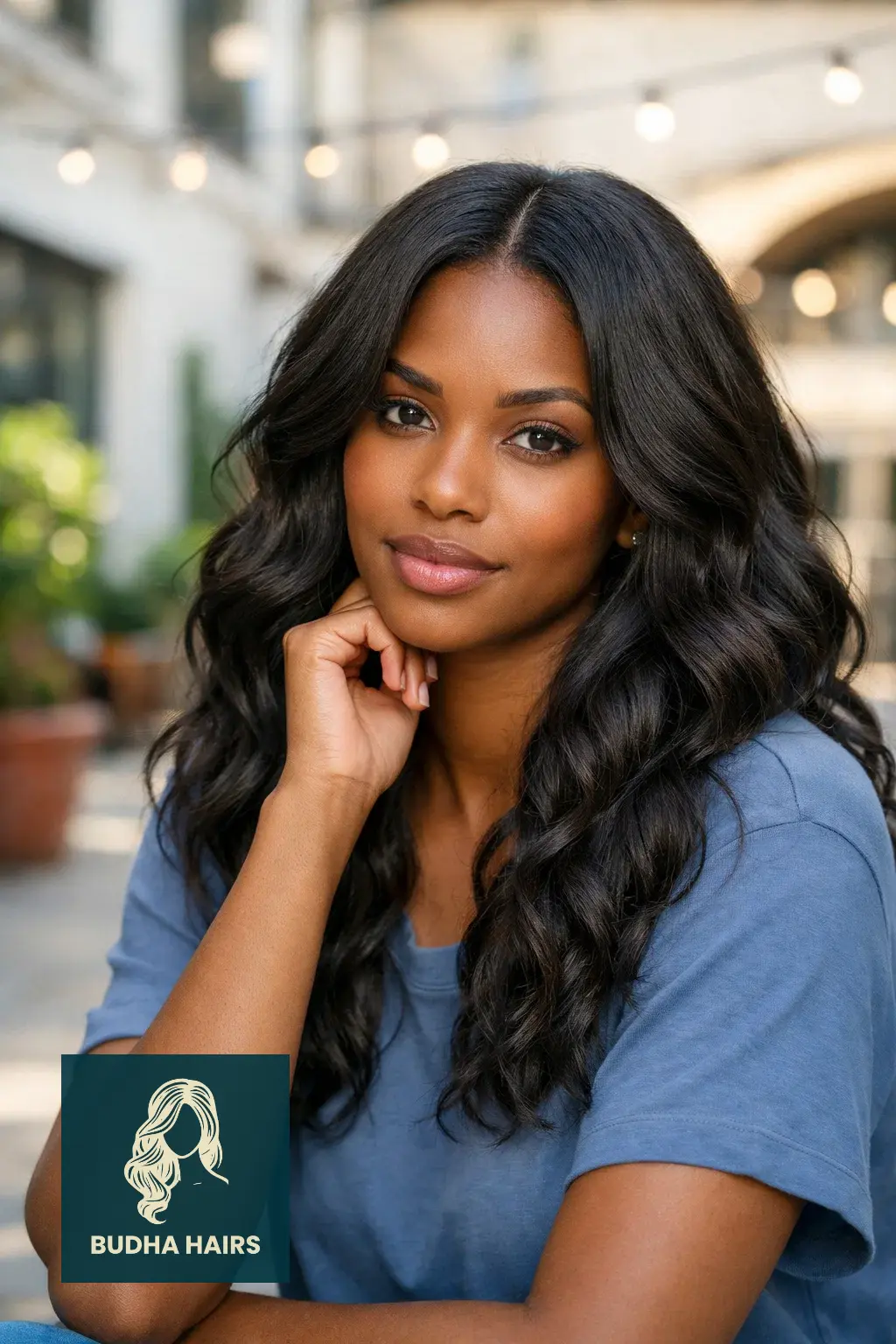 Middle Part Hairstyles for Black Women: 30 Best Trendy Styles 2 Voluminous Middle Part with Deep Waves