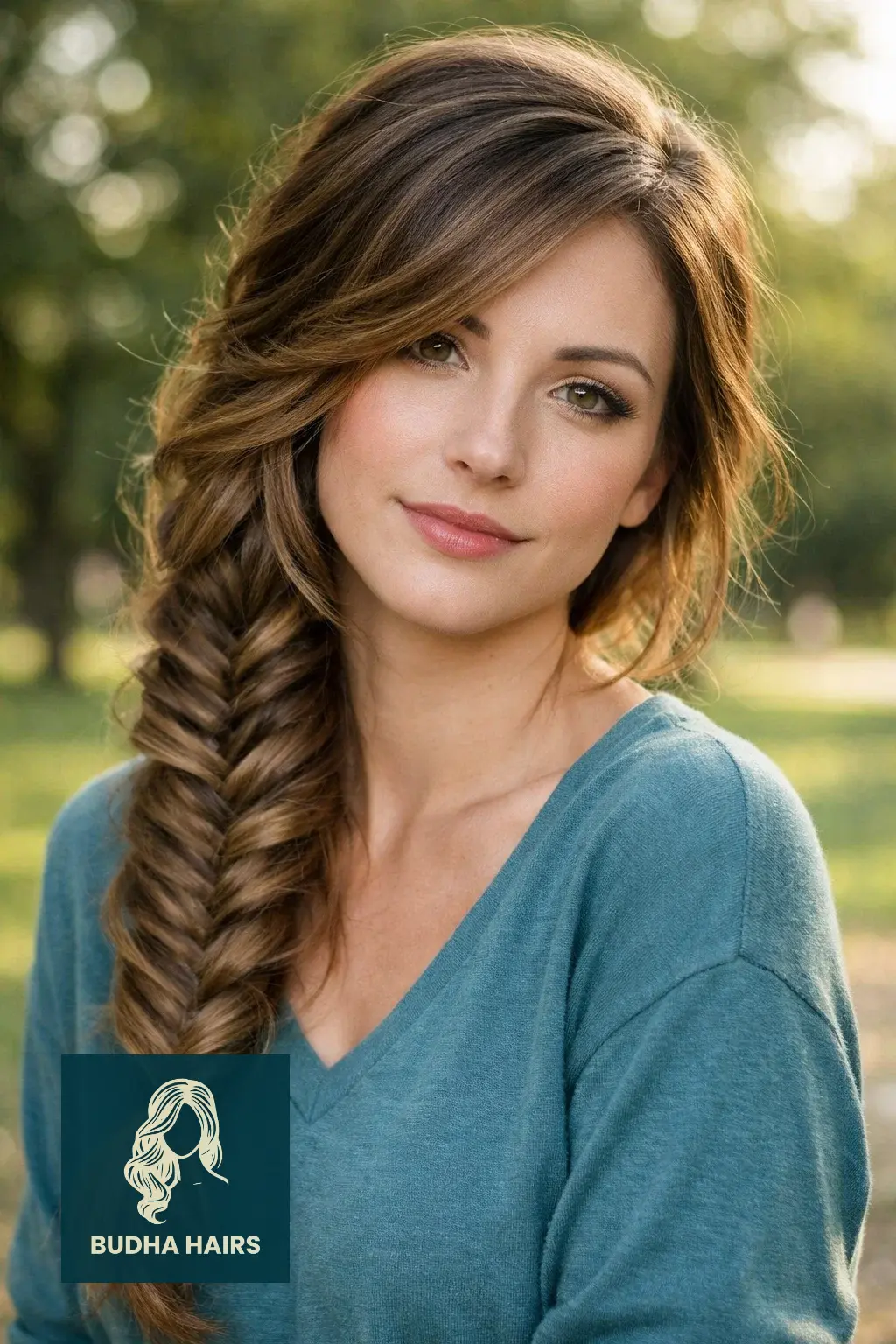 20 Gorgeous Side Part Hairstyles for Long Hair for Every Occasion 11 Voluminous Side Fishtail Braid