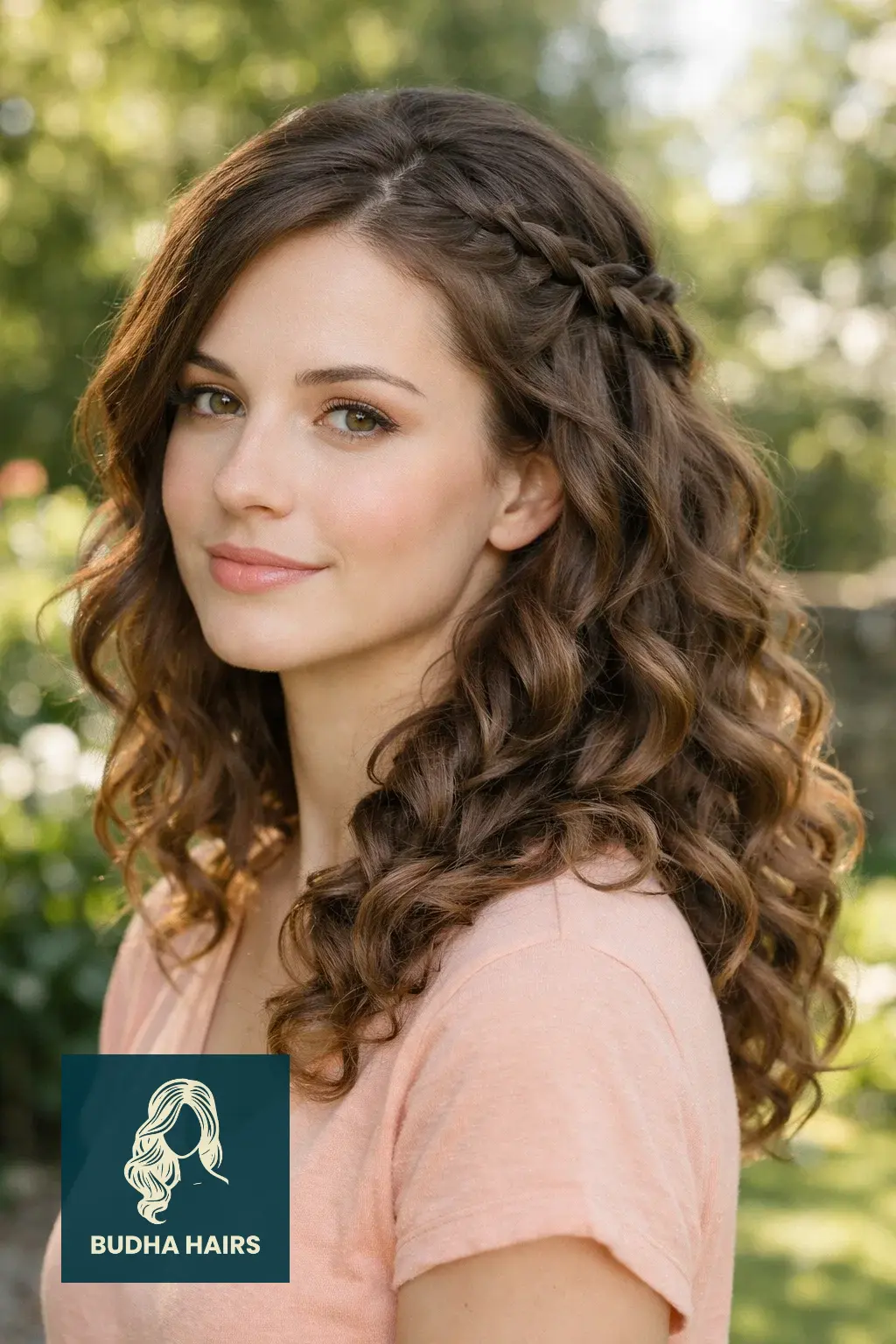 25 Chic Elegant Curly Hairstyles to Elevate Your Look 10 Waterfall Braid on Curly Hair