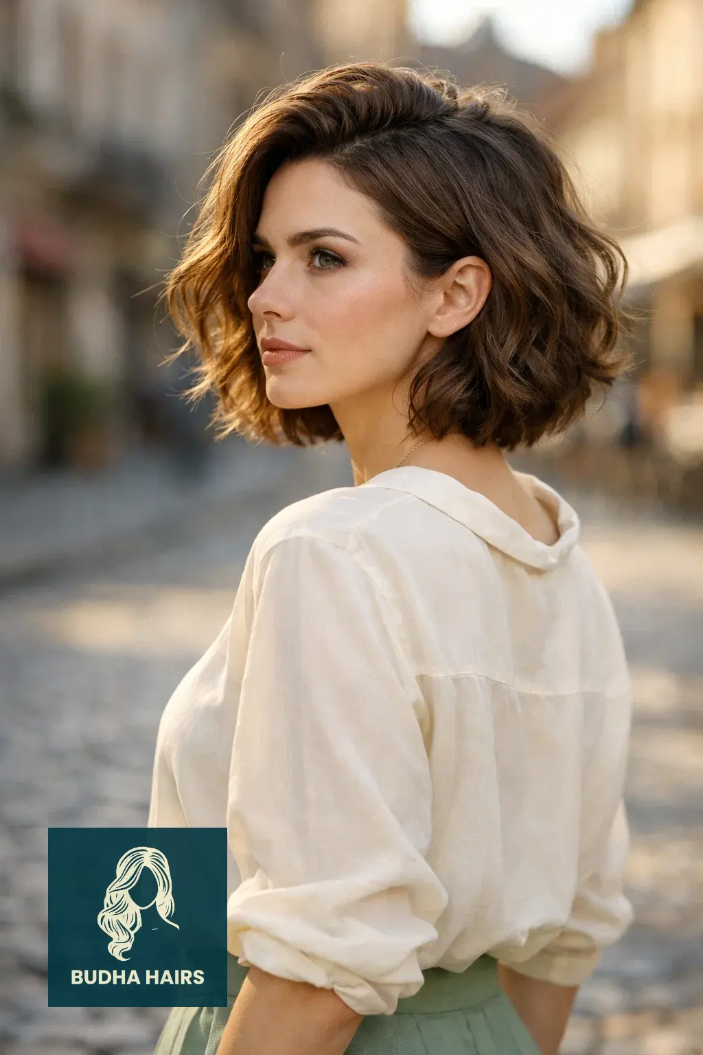 30 Best Bob Hairstyles for Round Face: Slimming Ideas 2026 6 Wavy Bob with Height at the Crown