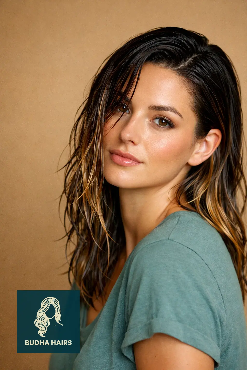 25 Must-Try Honey Blonde Balayage on Dark Hair Styles 18 Wet Look Balayage Styling
