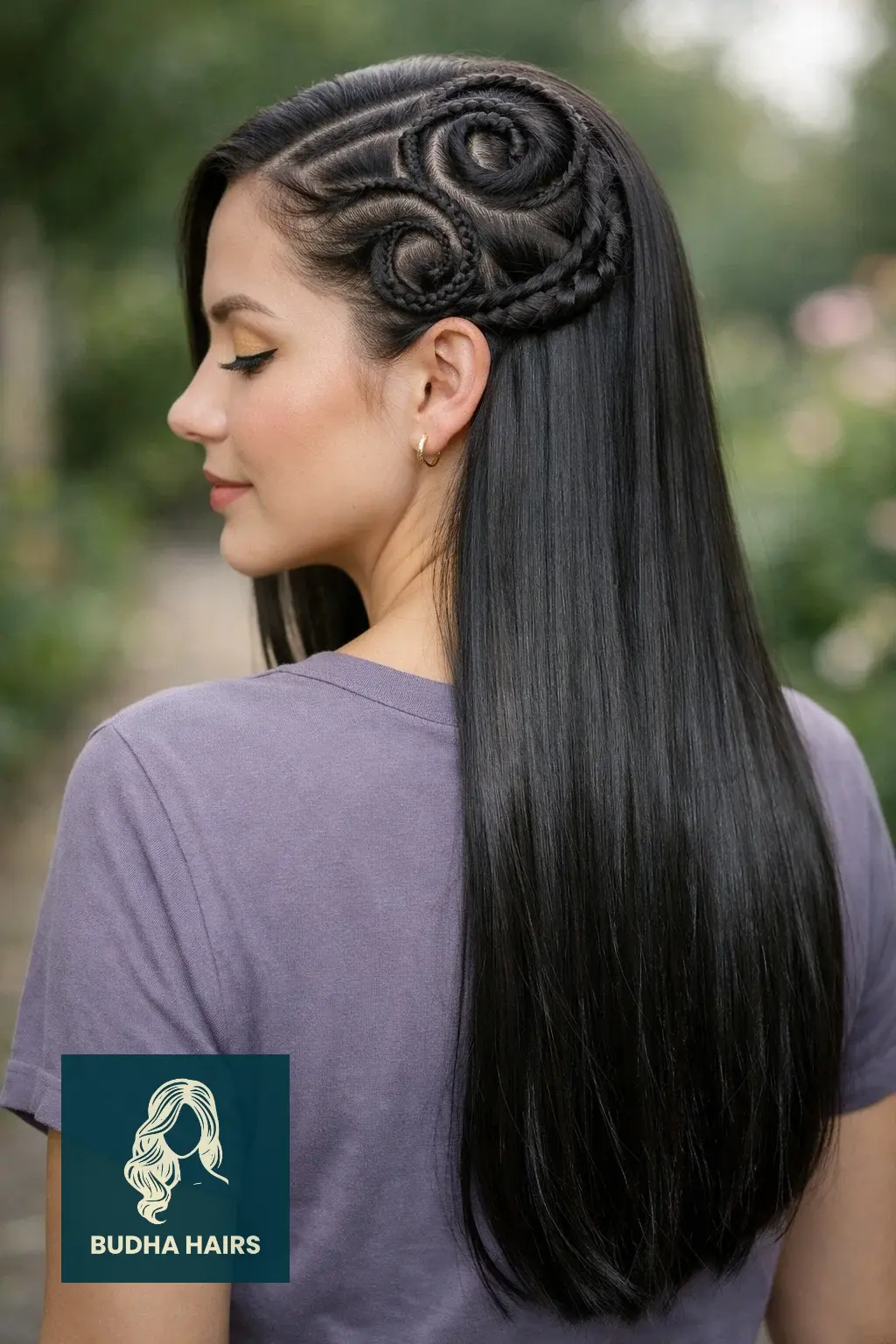 30 Best Braids with Sew In in the Back for a Glamorous Look 27 Abstract Swirl Braids with Silky Bone Straight