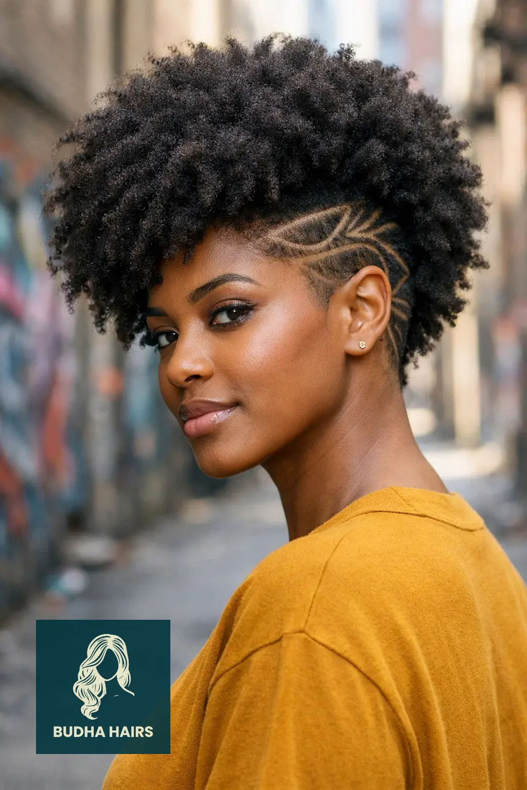 30 Afro Hairstyles for Women for Effortless Chic Vibes 21 Afro with Shaved Undercut Designs