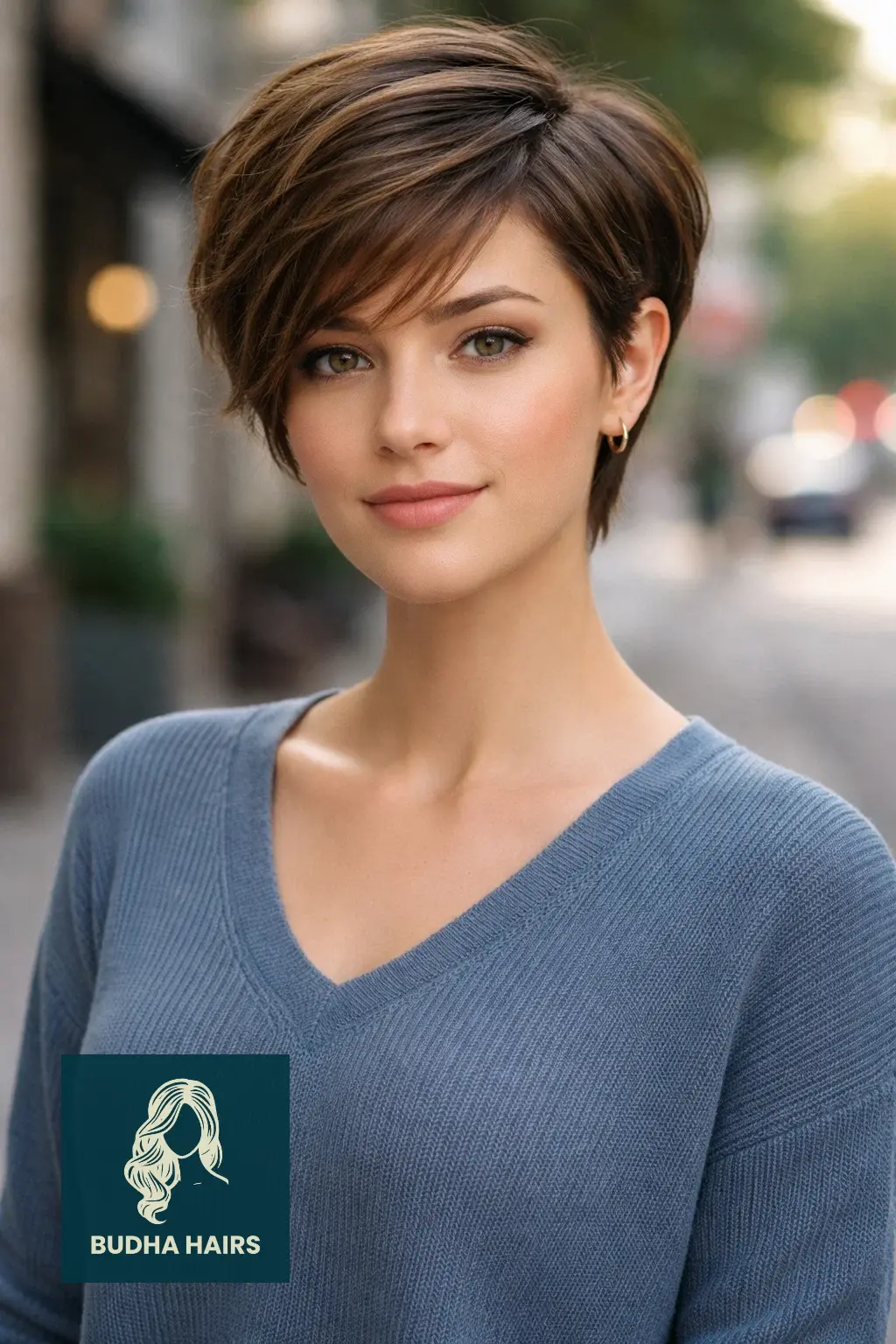 40 Short Haircuts for Round Faces For Women That Flatter Instantly 3 Asymmetrical Pixie with Side-Swept Bangs