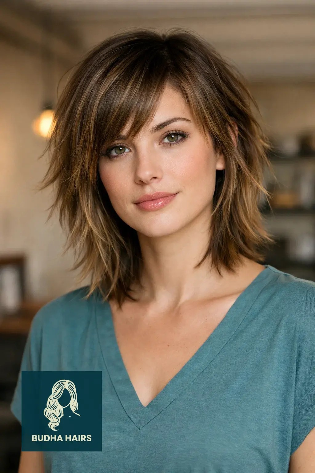30 Best Shag Haircuts With Bangs: The Ultimate Guide to Texture 9 Asymmetrical Shag with Side-Swept Bangs