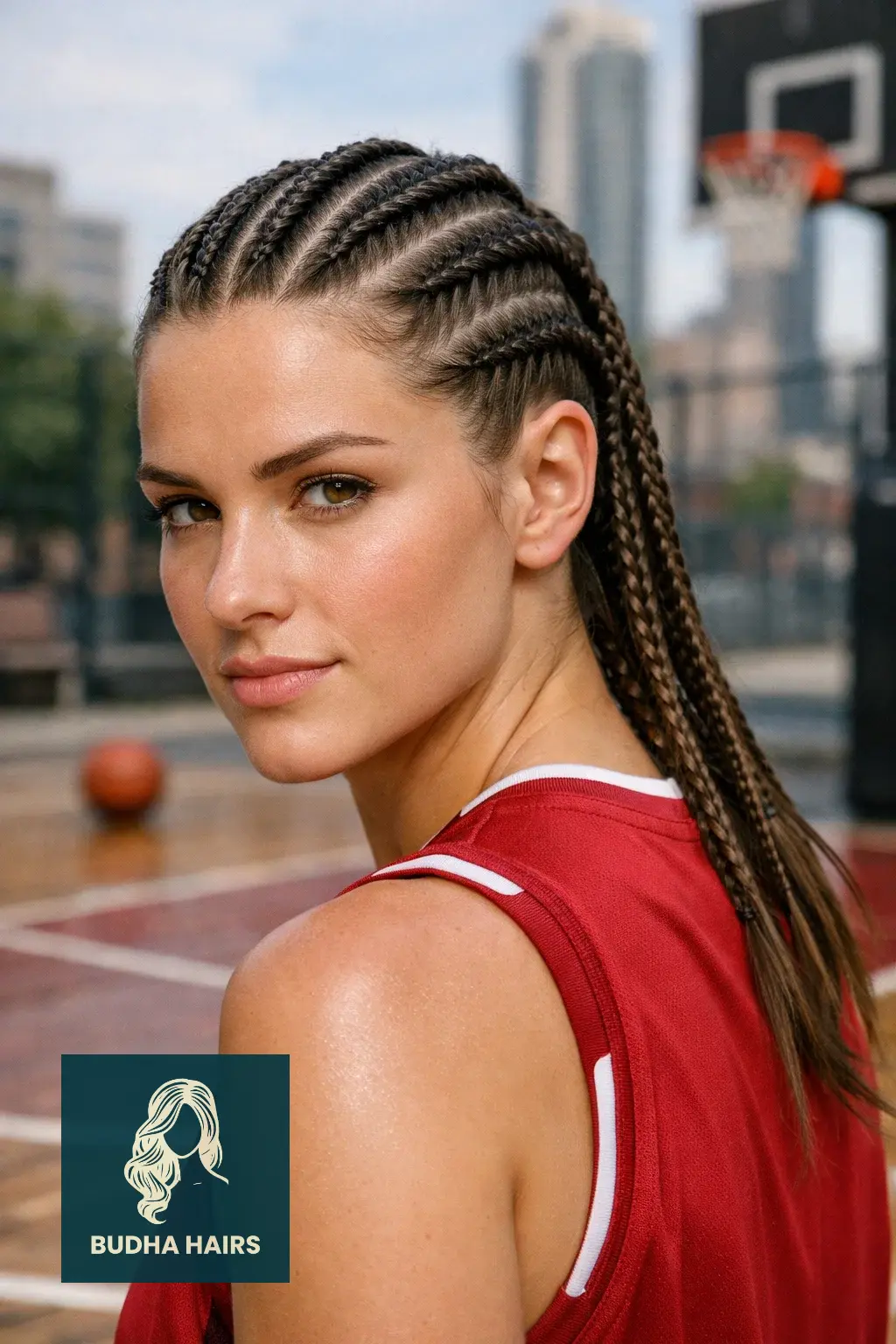 40 Best Basketball Hairstyles: Secure & Stylish On-Court Looks 39 Basketball Hairstyles with Four-Row Straight-Back Cornrows