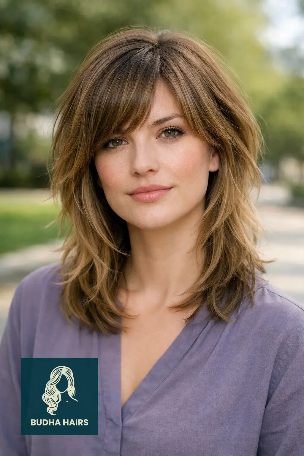 30 Best Shag Haircuts With Bangs: The Ultimate Guide to Texture 28 Blended Shag with Side-Swept Fringe