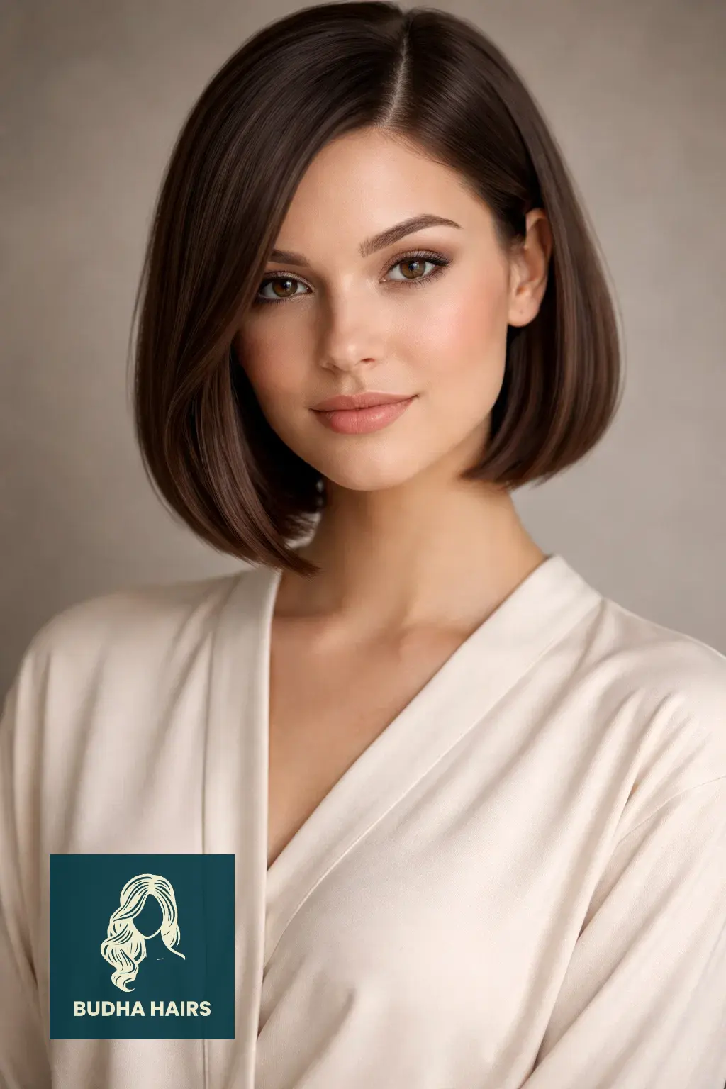 40 Short Haircuts for Round Faces For Women That Flatter Instantly 7 Blunt Bob with a Deep Side Part