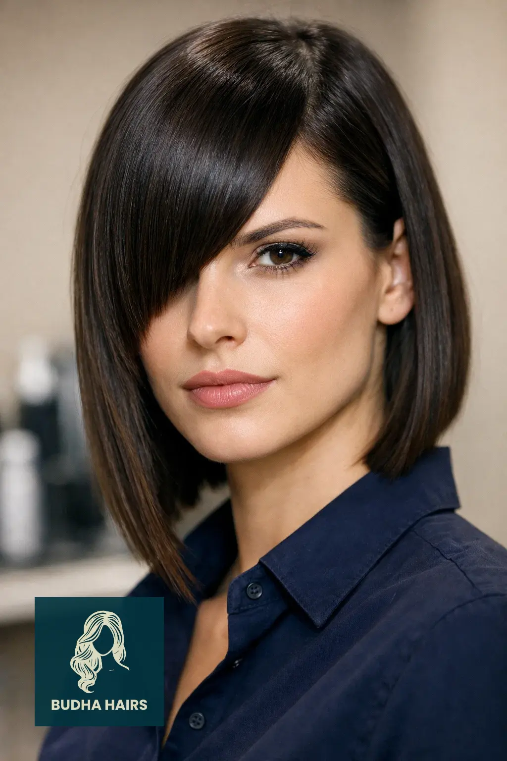 40 Flattering Side Bangs for Every Age and Occasion 6 Blunt Side Bangs with a Sharp Angle