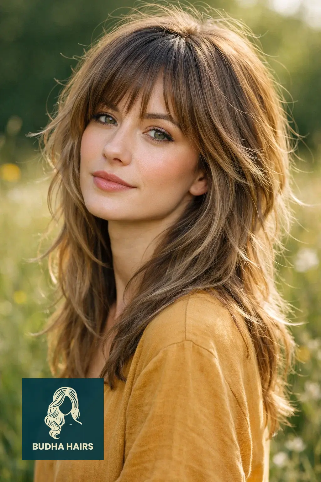 Wolf Cut with Curtain Bangs: 25 Best 2026 Trendy Styles 19 Bohemian Wolf Cut with Long Tapered Layers