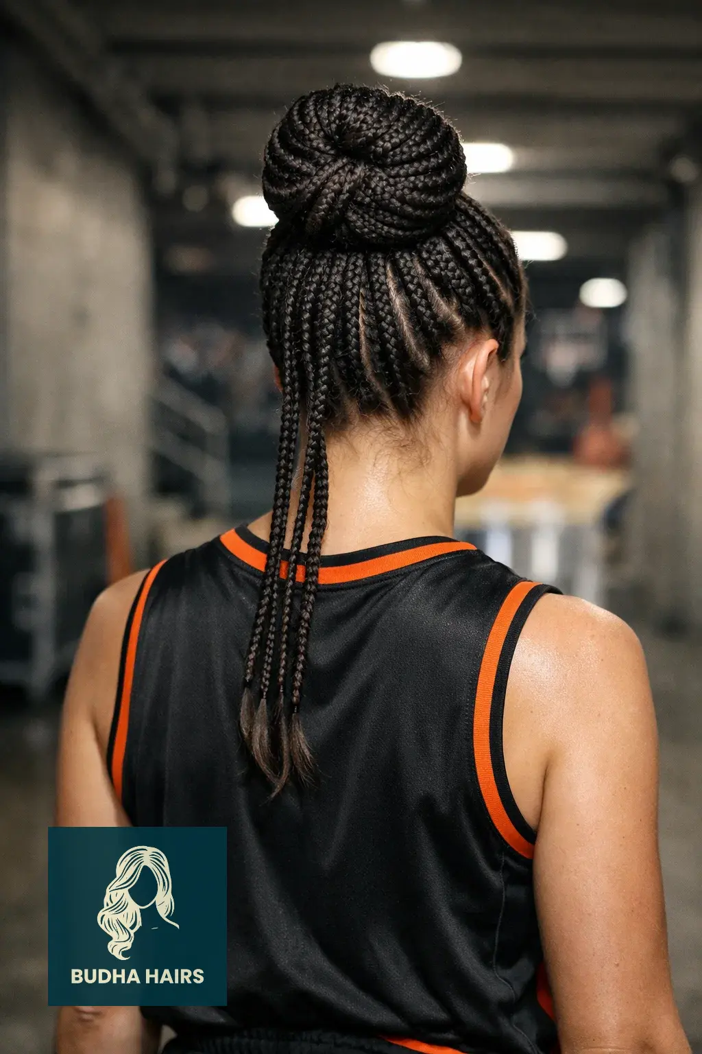 40 Best Basketball Hairstyles: Secure & Stylish On-Court Looks 4 Box Braids with a High Bun
