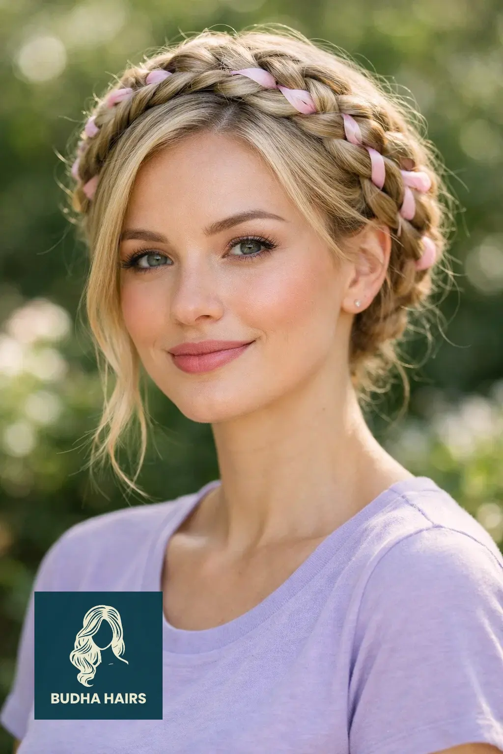 25 Best Barbie Hairstyles: Iconic, Pink & Glamorous Looks 12 Braided Halo with Pink Ribbon Accents