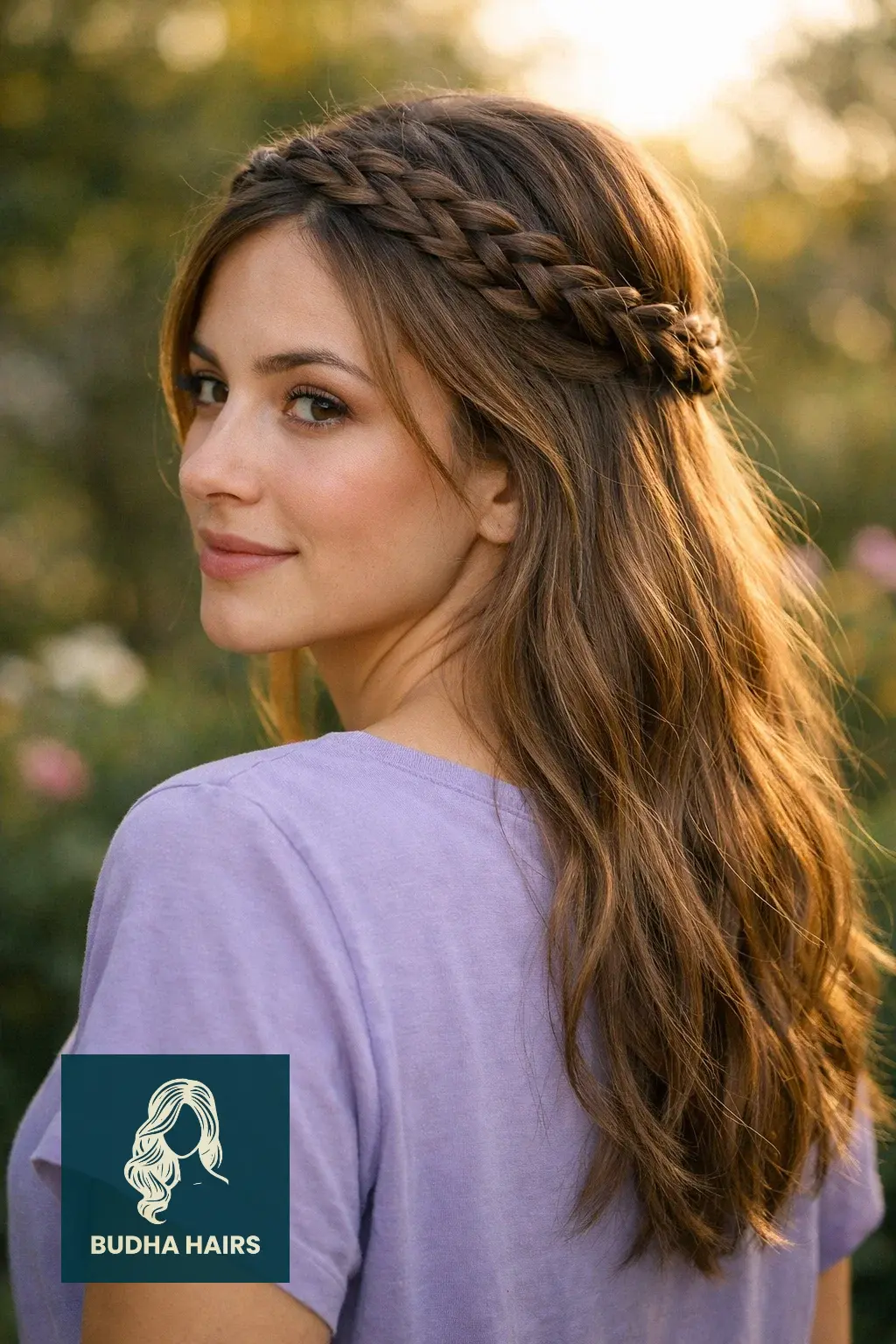 25 Best Out of Face Hairstyles for a Polished, Chic Look 15 Braided Headband with Loose Back
