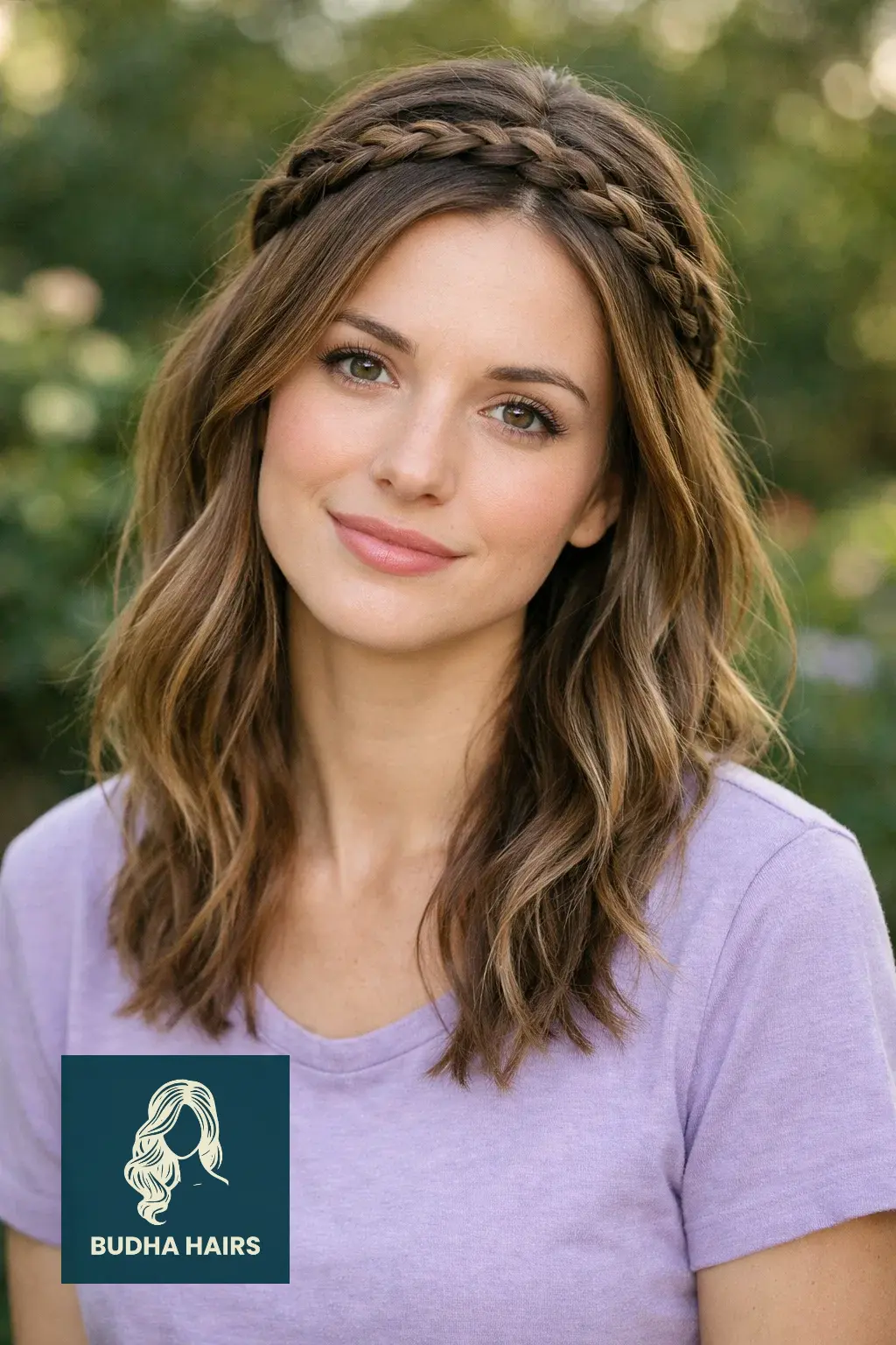 30 Hair Styles For Medium Hair And Creative Ways To Upgrade Your Cut 24 Braided Headband with Loose Lengths