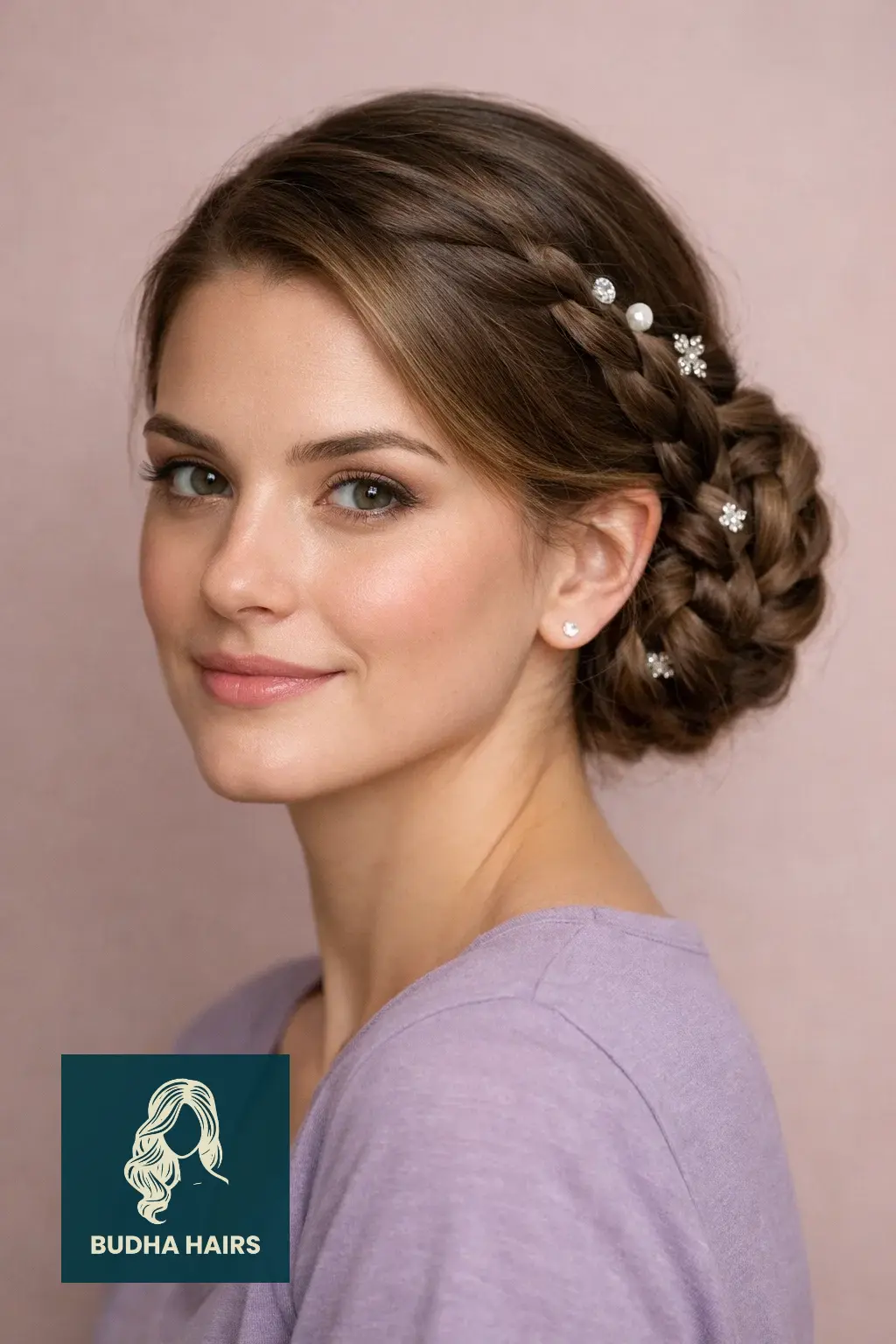 25 Best Out of Face Hairstyles for a Polished, Chic Look 24 Braided Low Bun with Accessories
