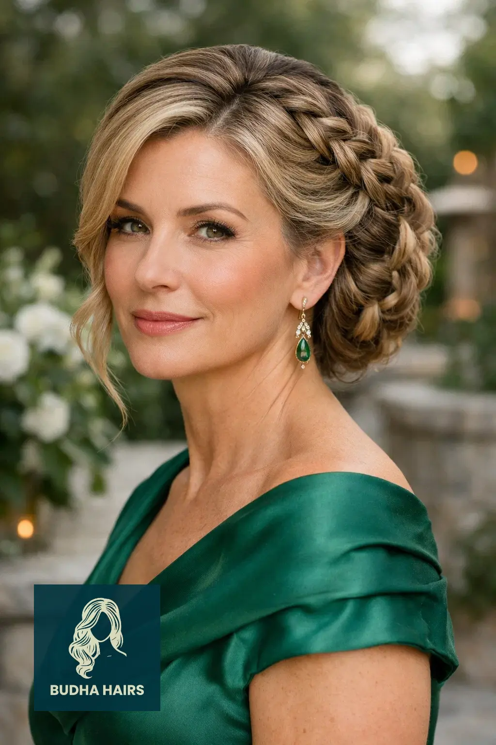 30 Best Mother of the Bride Hairstyles: 2026 Wedding Guide 27 Braided Side Updo for Thick Hair 1