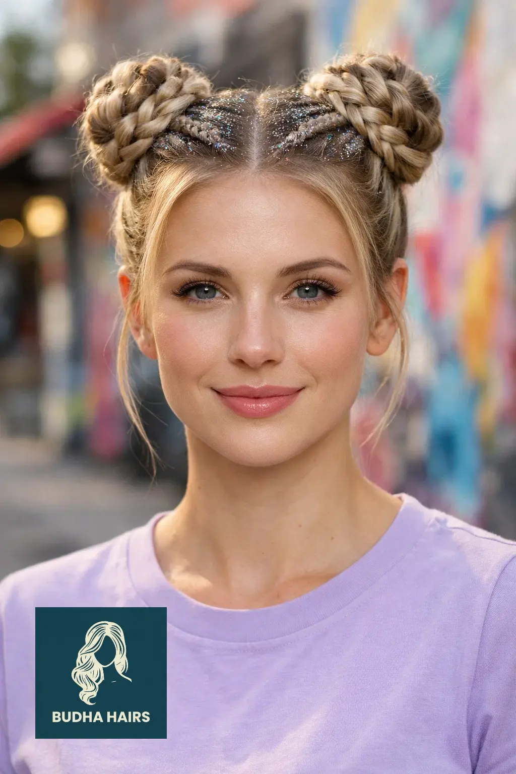 25 Best Barbie Hairstyles: Iconic, Pink & Glamorous Looks 8 Braided Space Buns with Glitter Roots