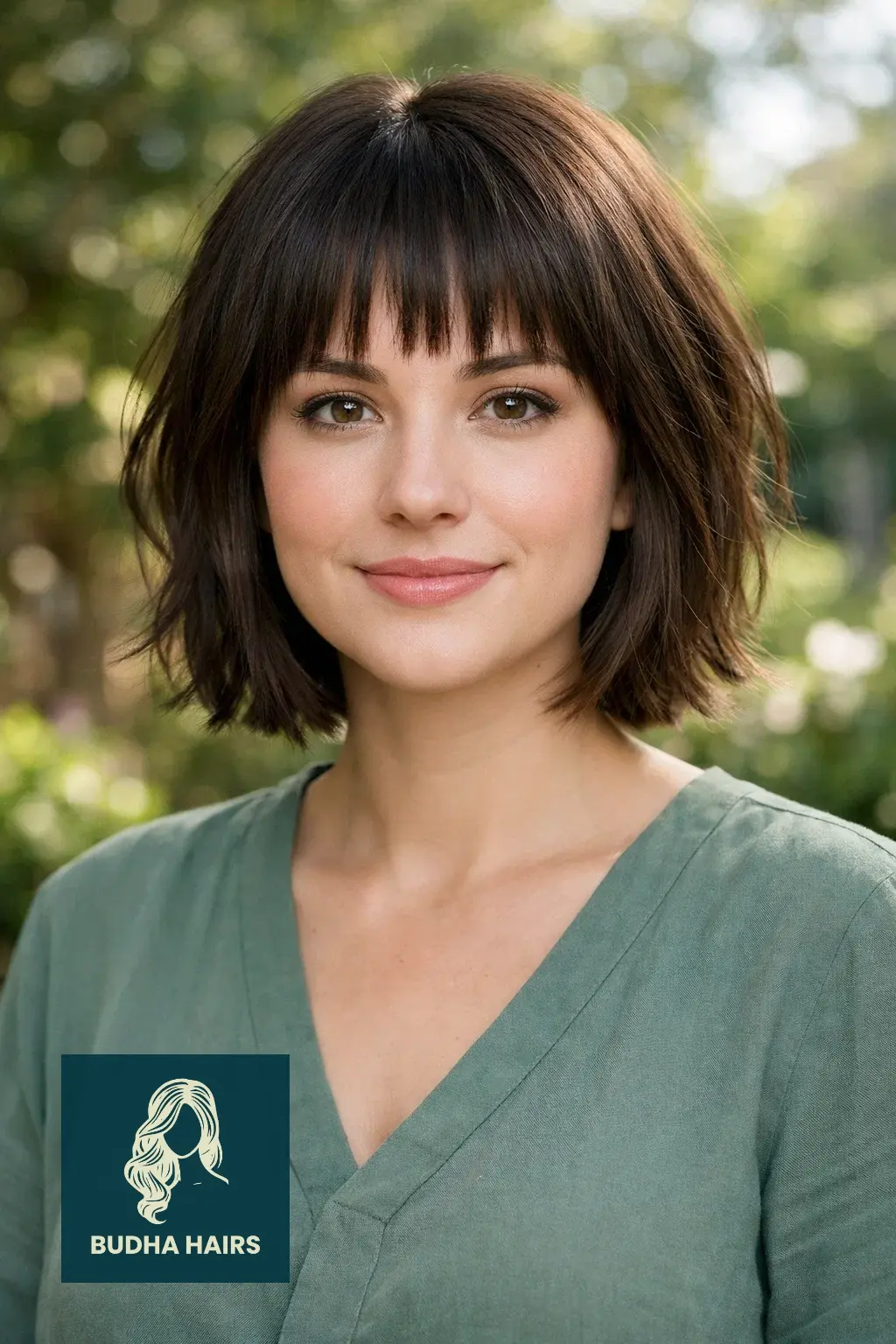 40 Short Haircuts for Round Faces For Women That Flatter Instantly 13 Chin-Length Shag with Micro-Bangs